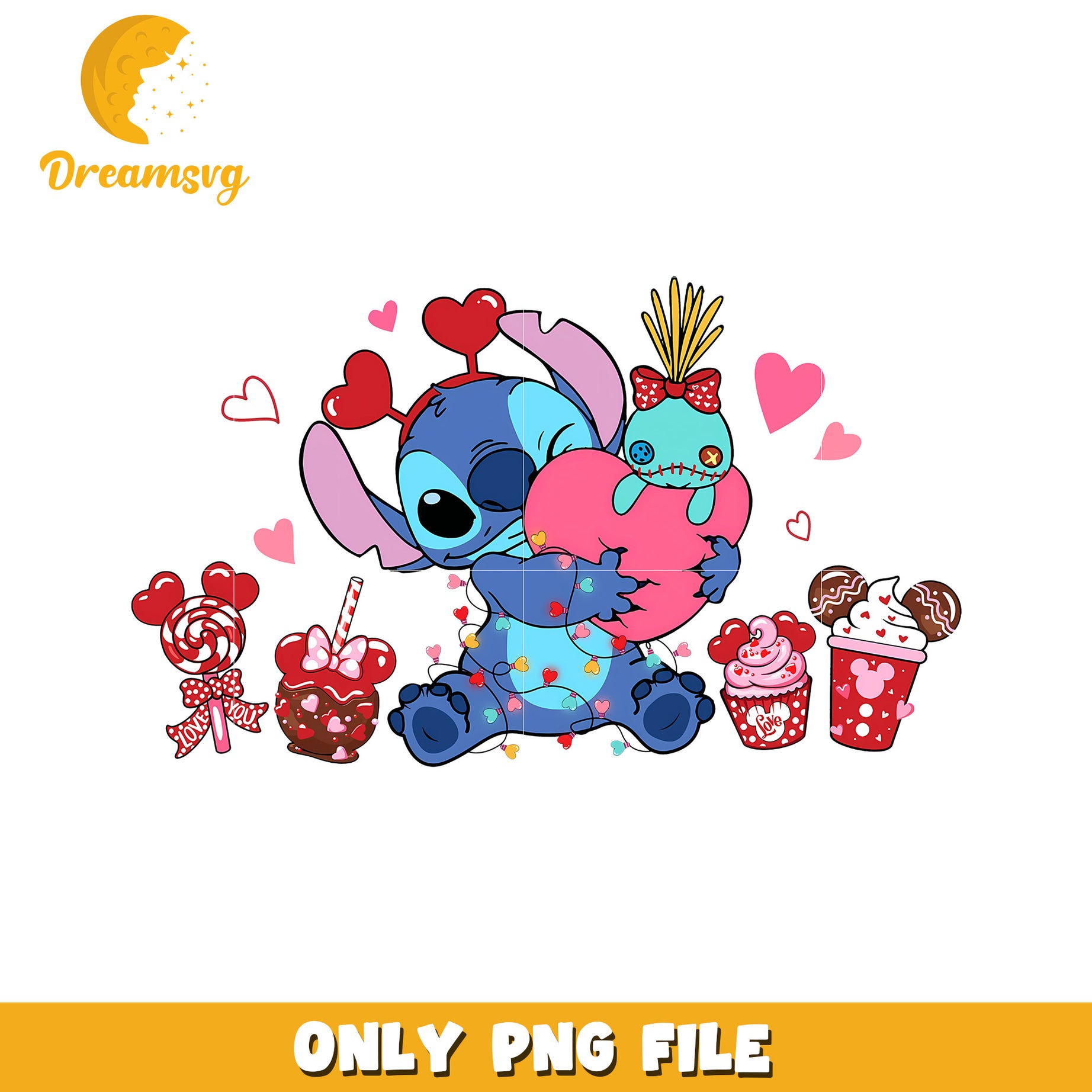 Stitch Valentines PNG Download