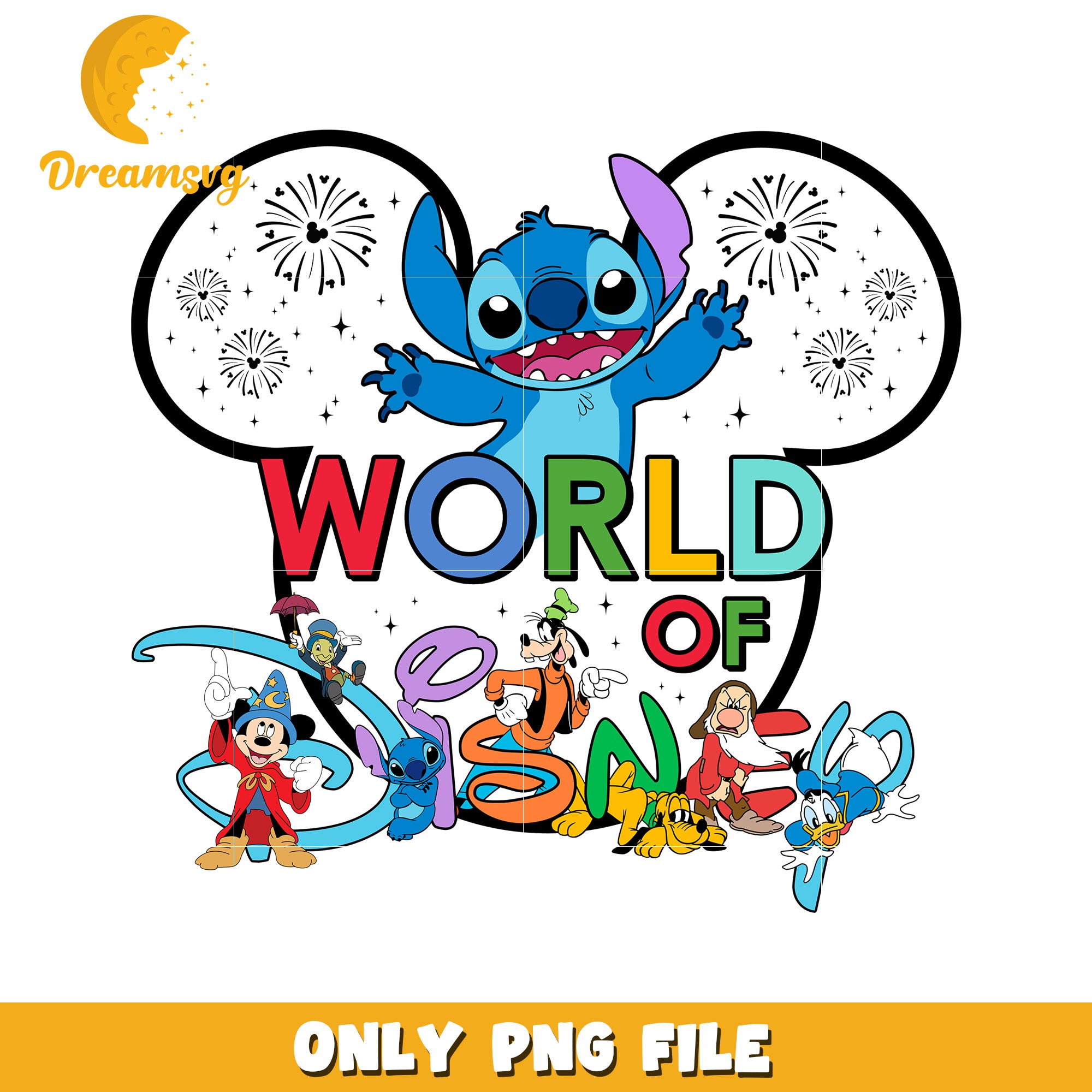 Stitch World of Disney PNG, SVG File