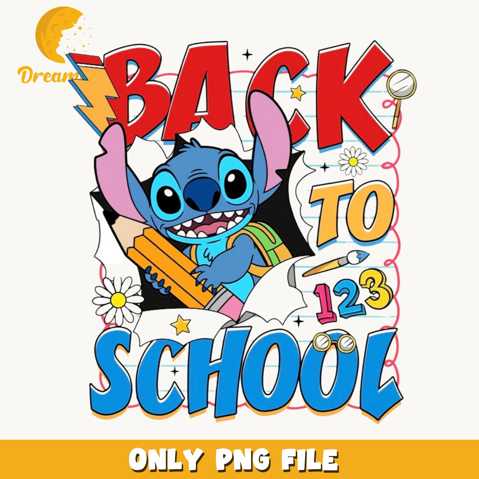 Stitch Back To School PNG, Disney Stitch PNG, First Day Of School PNG