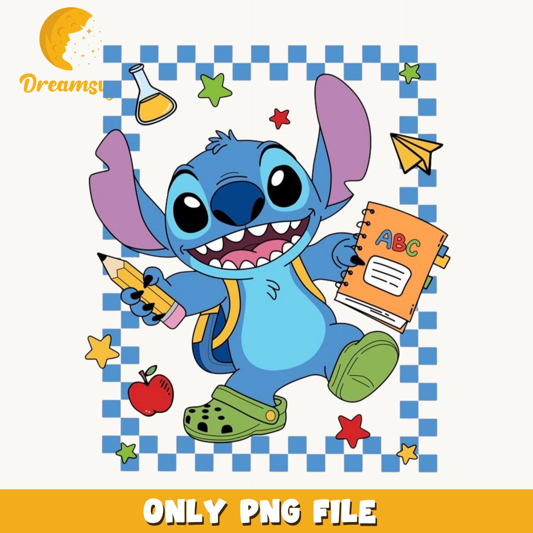 Stitch Back To School PNG, Disney Stitch PNG, School PNG