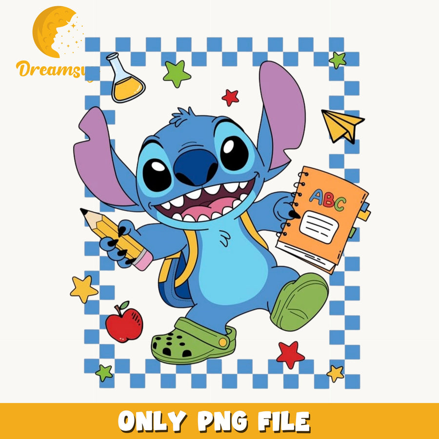 Stitch Back To School PNG, Disney Stitch PNG, School PNG
