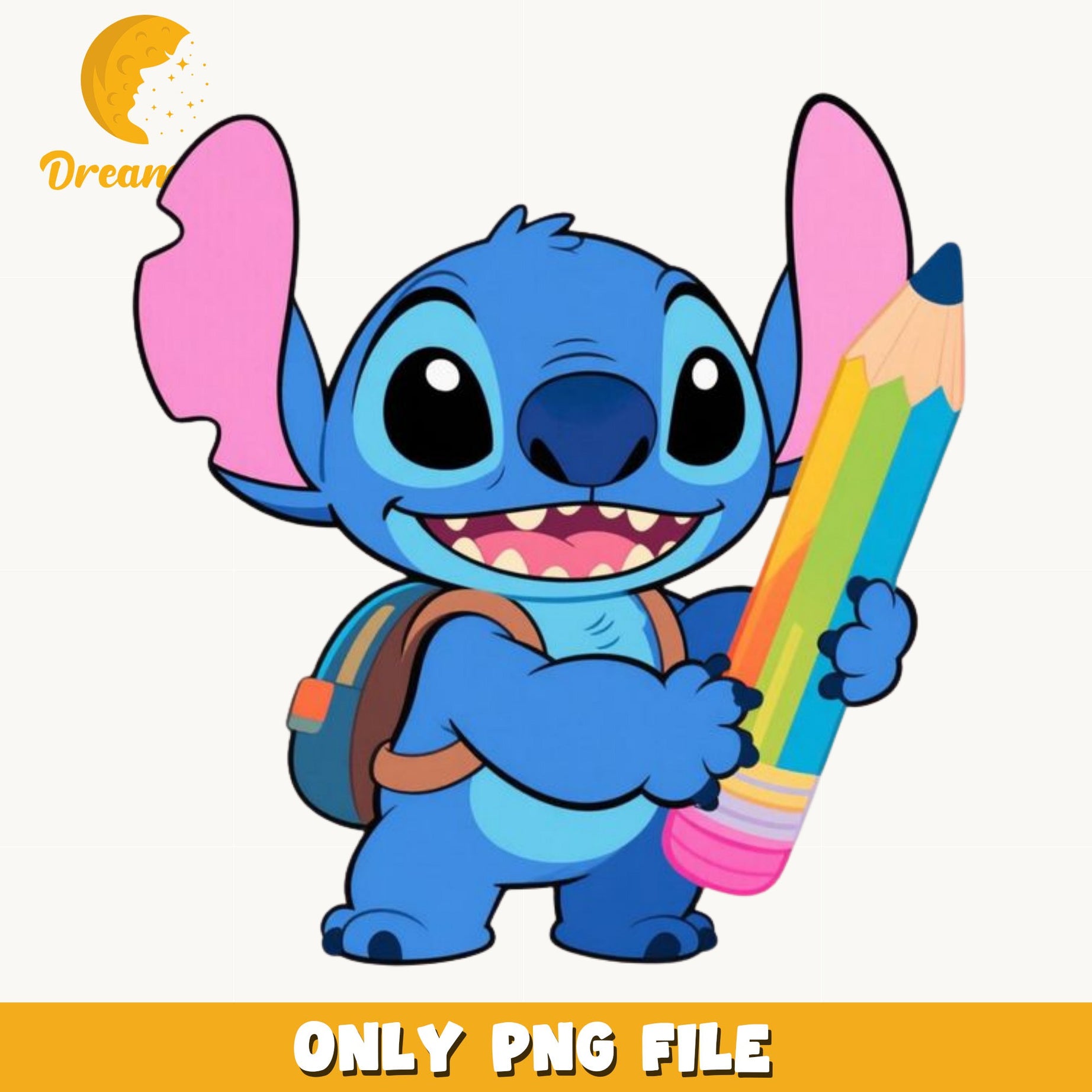 Stitch Back To School PNG, Disney Stitch With Pencil PNG, Lilo And Stitch PNG