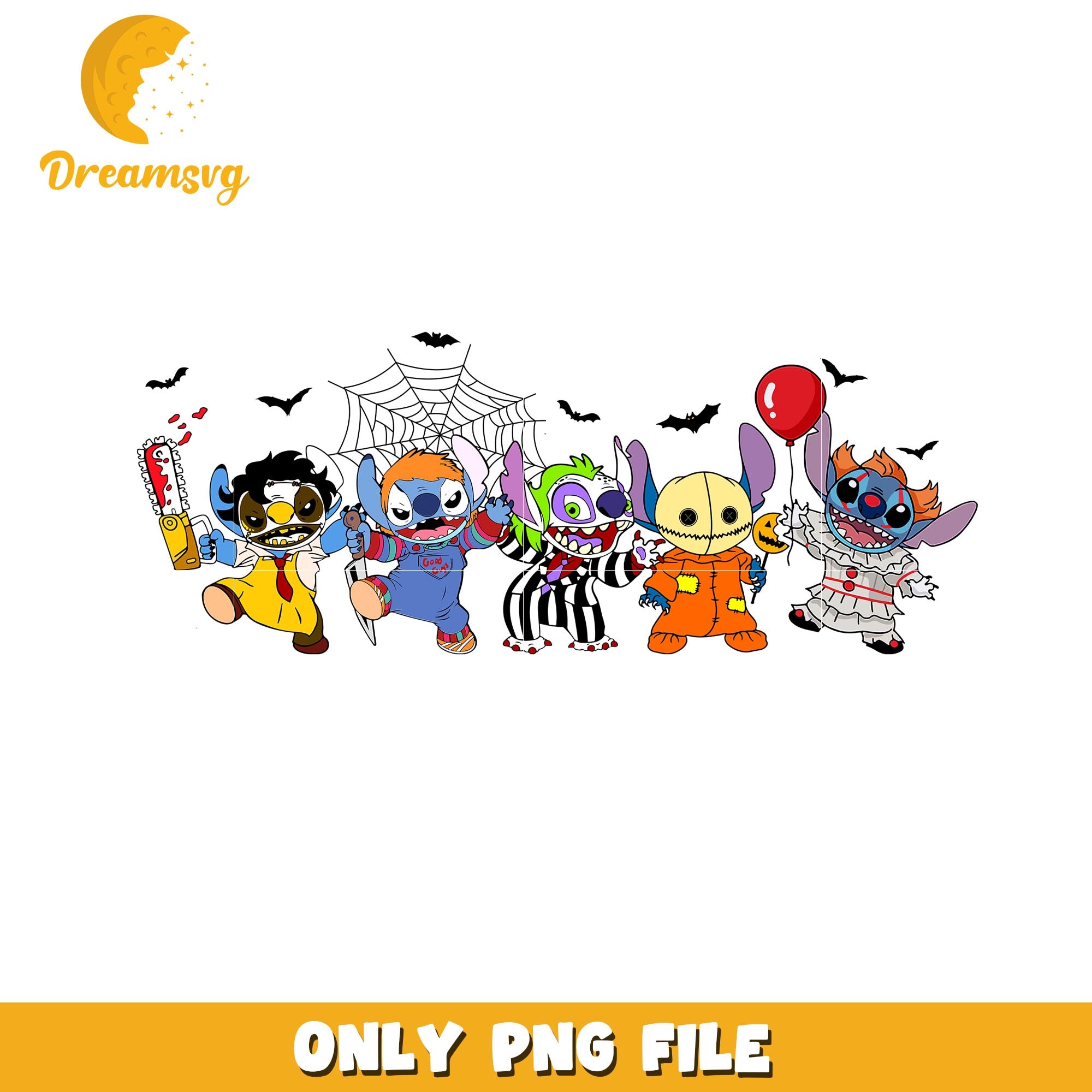 Stitch Halloween killers cosplay png, Disney friends halloween vibes png