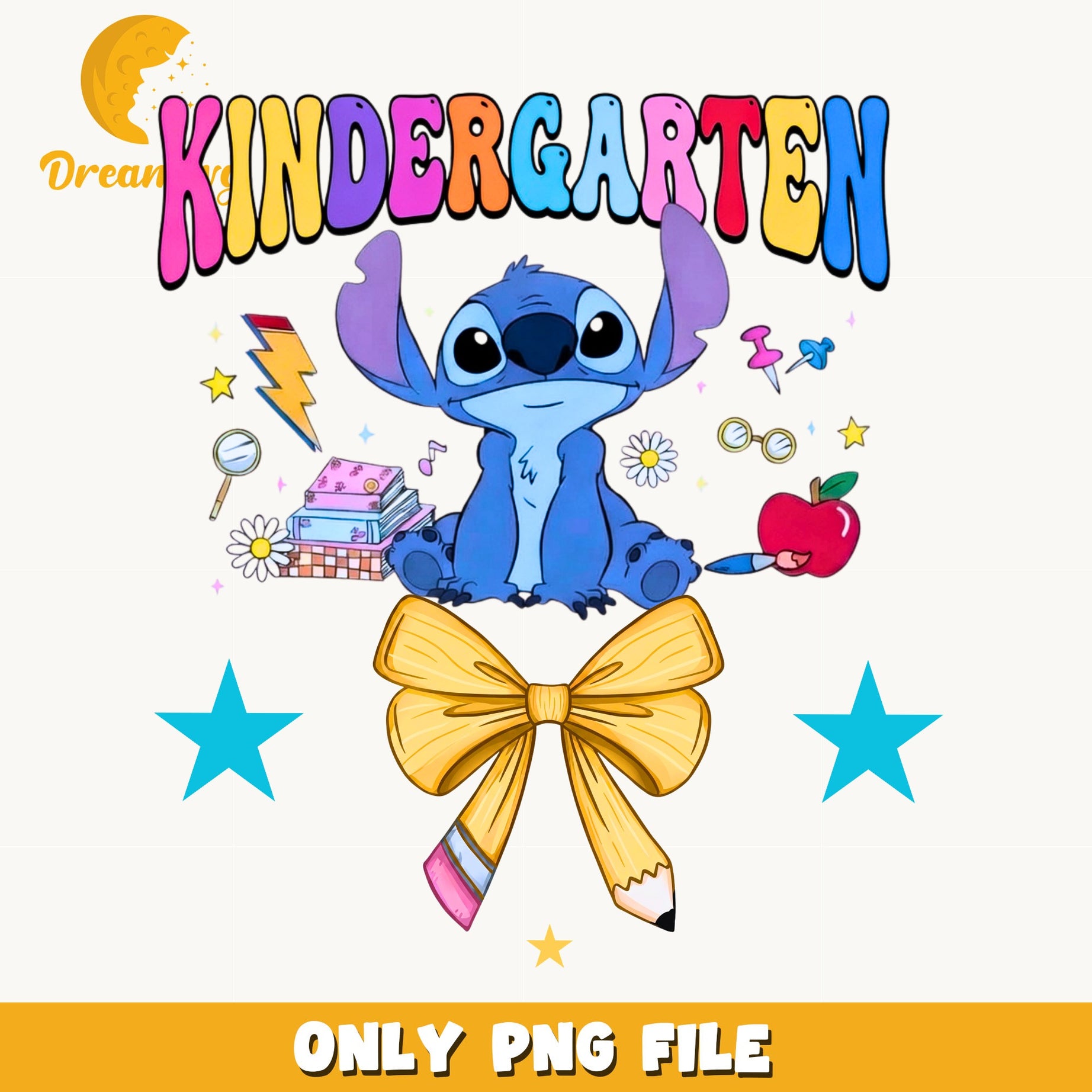 Stitch Kindergarten PNG, Back To School Stitch PNG, Disney PNG