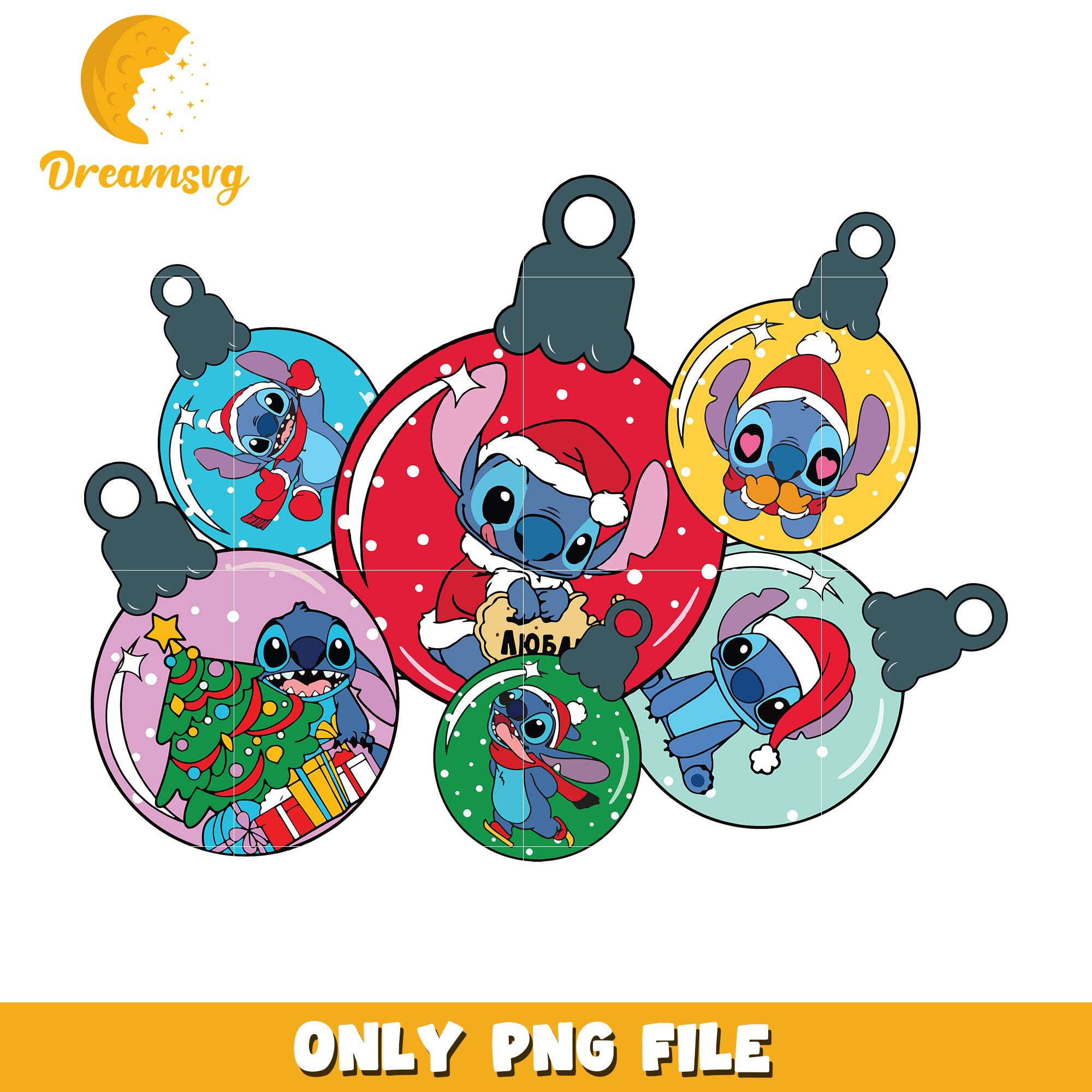 Stitch and Bauble christmas png, stitch png, christmas png