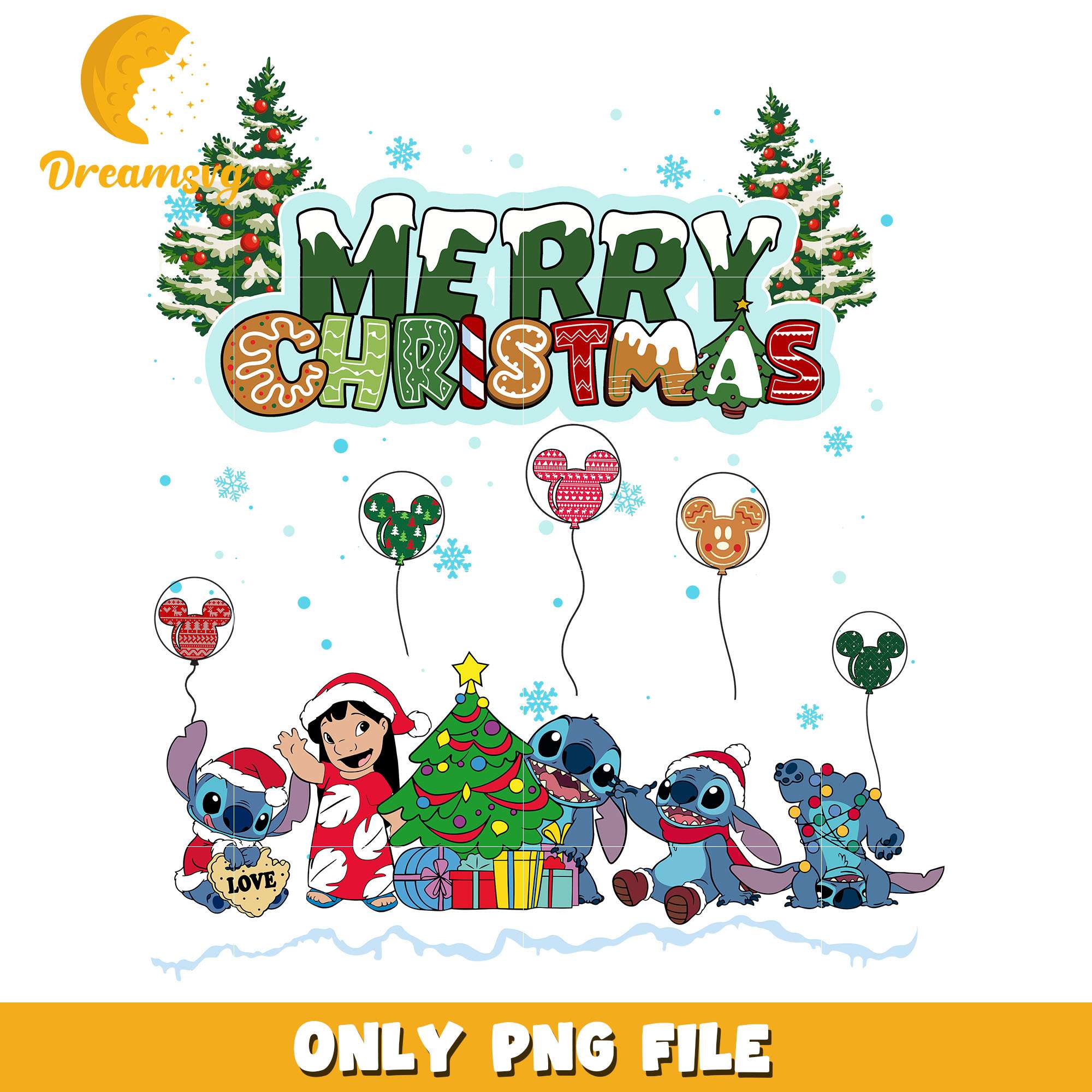 Stitch and friends merry christmas png, stitch png, christmas png