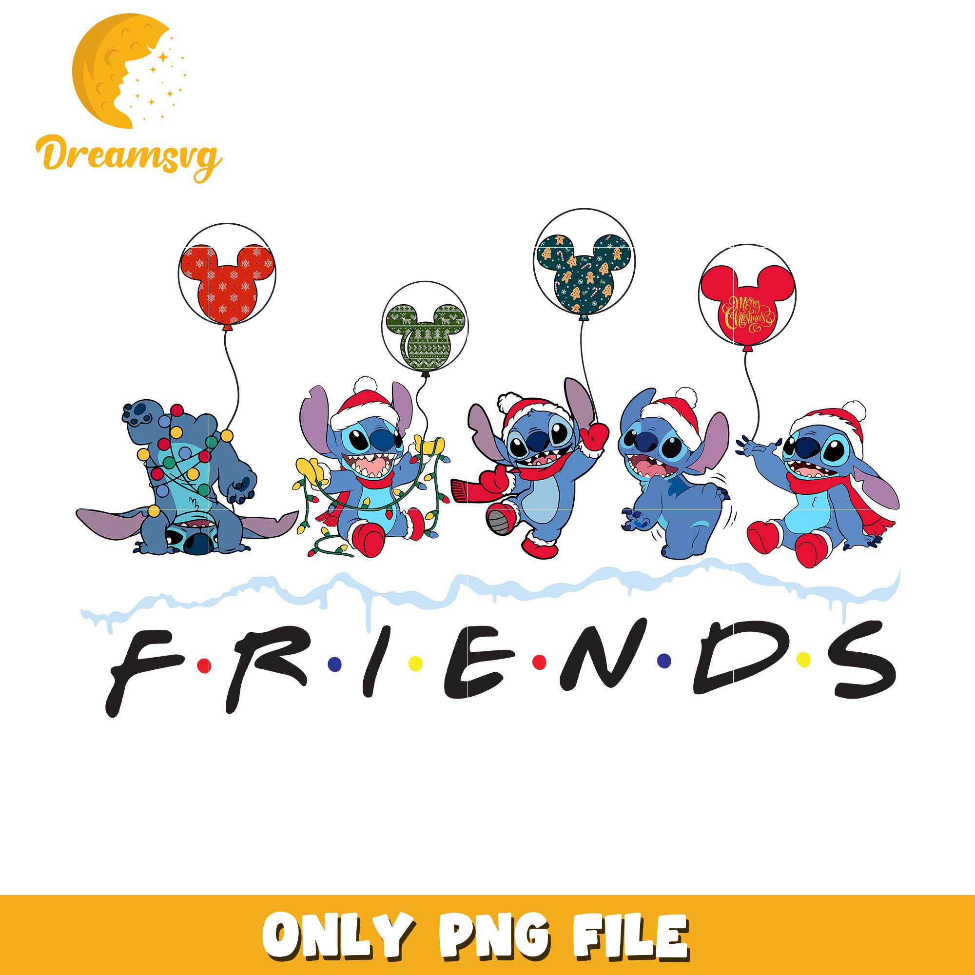 Stitch and friends mickey balloon png, stitch png, christmas png