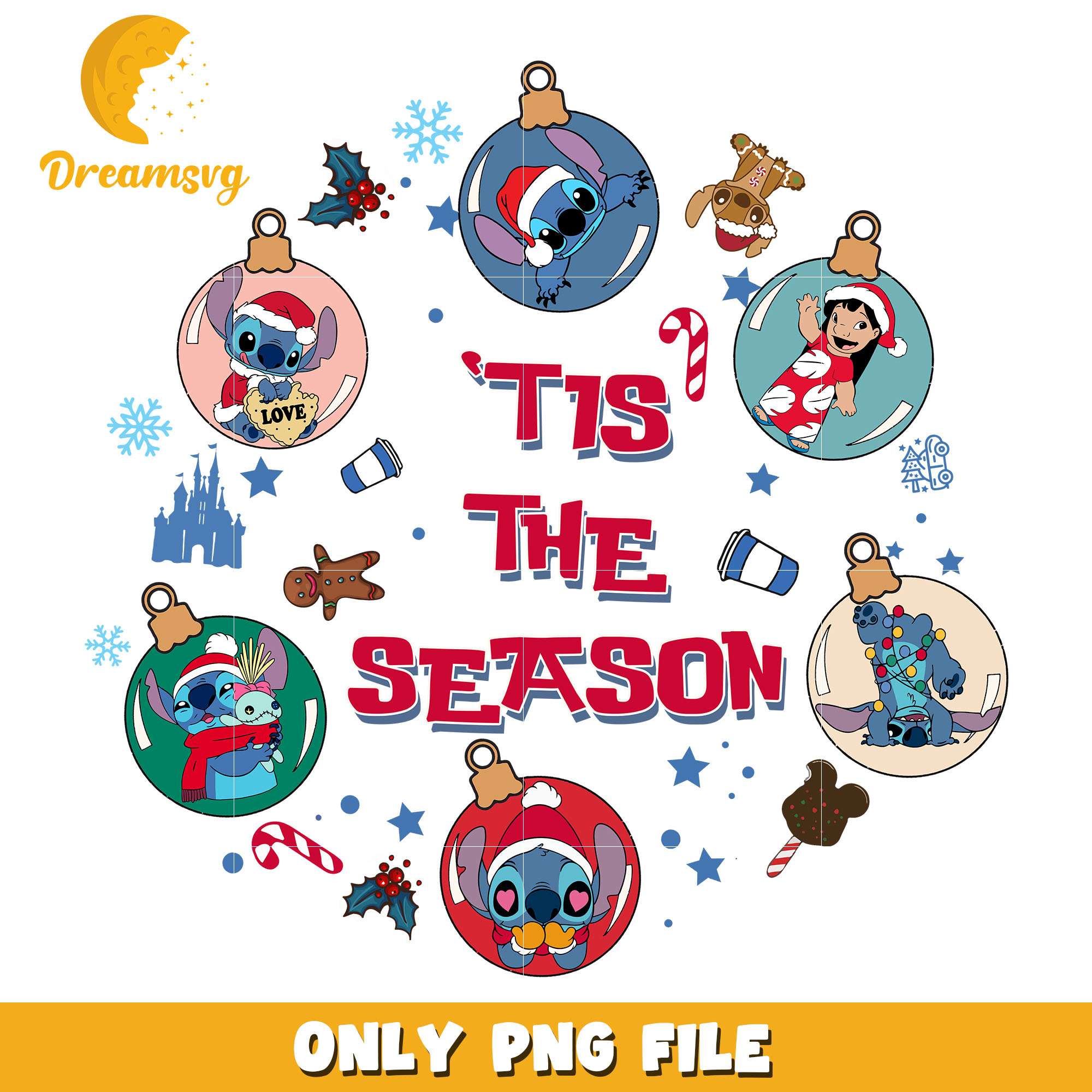 Stitch character tis the season png, stitch png, christmas png