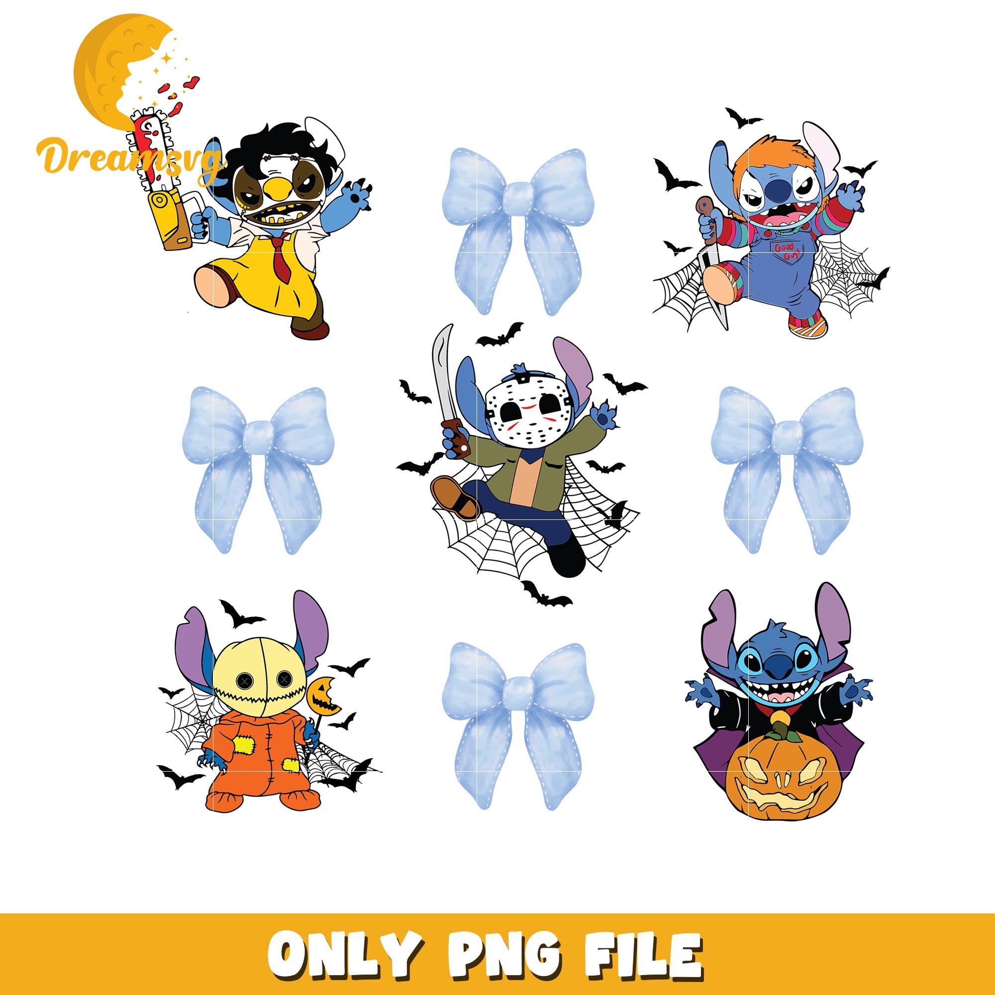 Stitch conquer horror killers png, Disney friends halloween vibes png