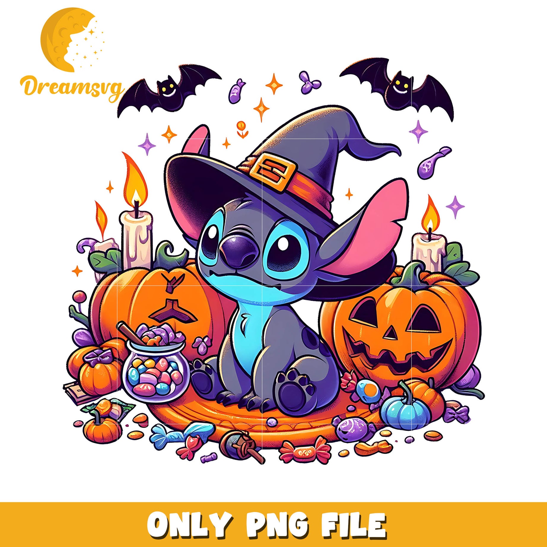 Stitch halloween pumpkin png, Disney halloween movie png
