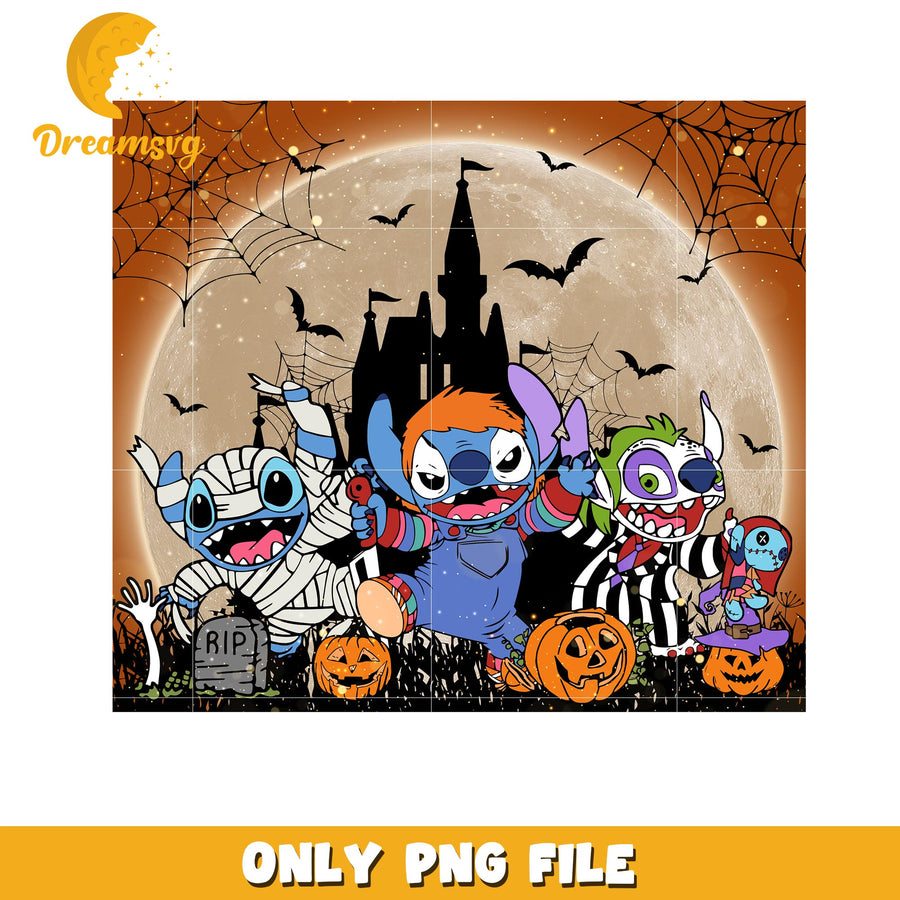 Stitch halloween vibes horror killers png, Disney friends halloween vibes png