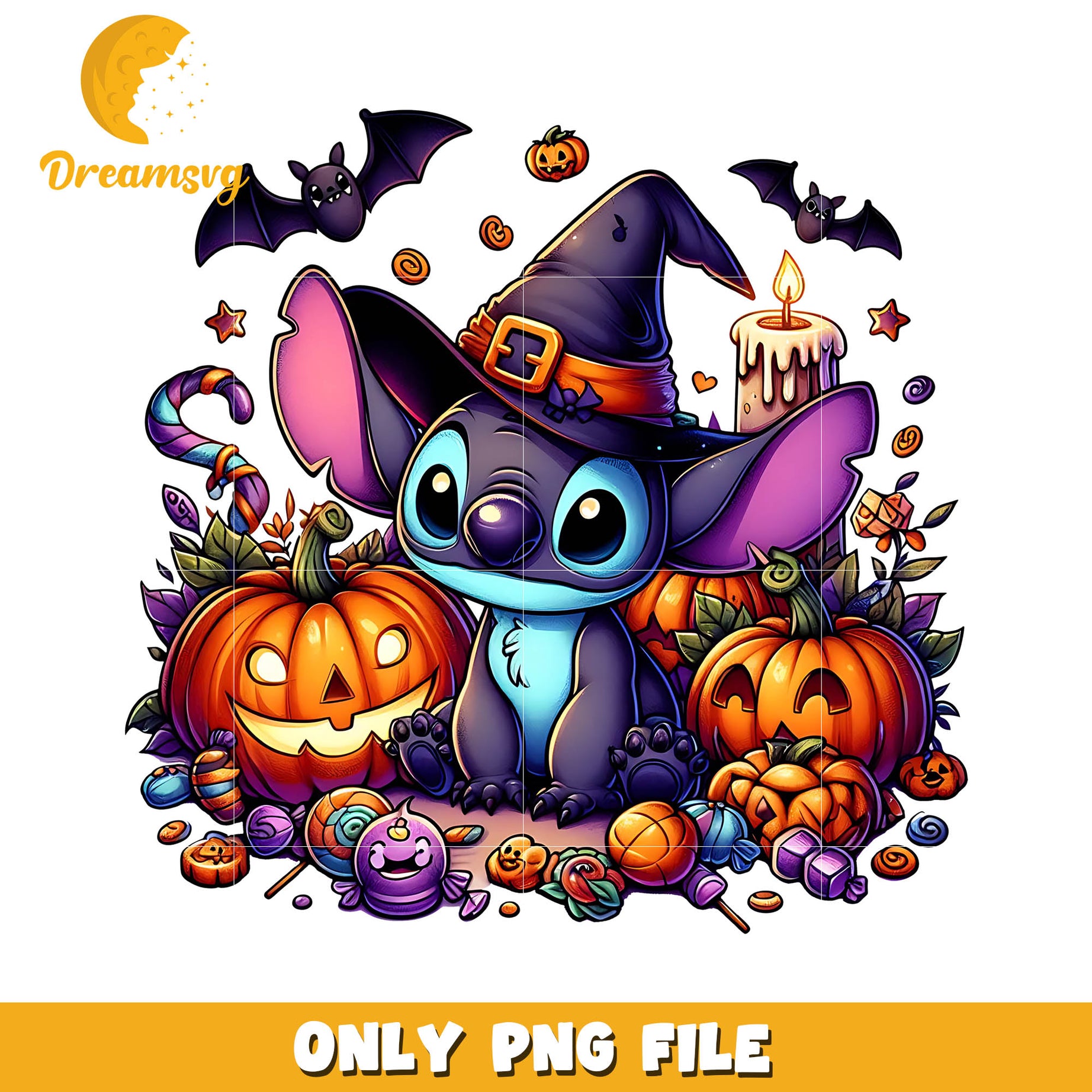 Stitch halloween witch png, Disney halloween movie png