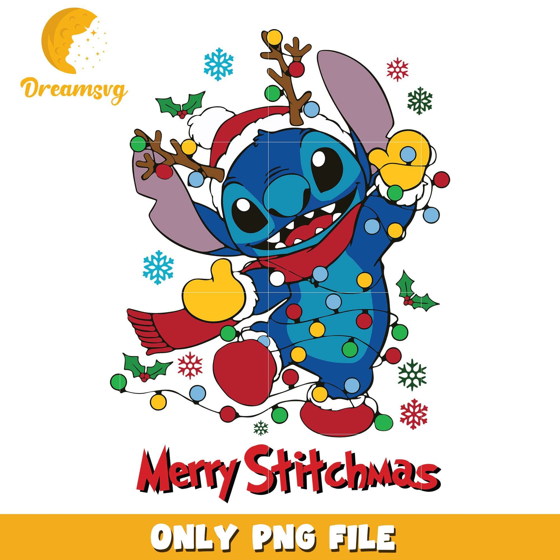 Stitch raindeer marry christmas png, stitch png, christmas png