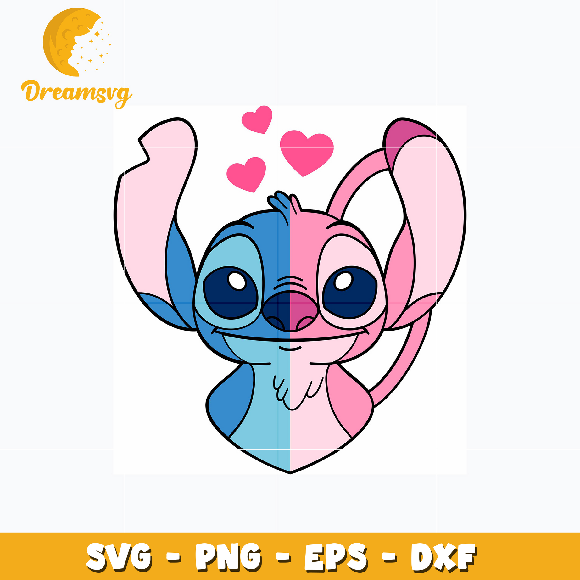 Stitch and Angel valentine svg