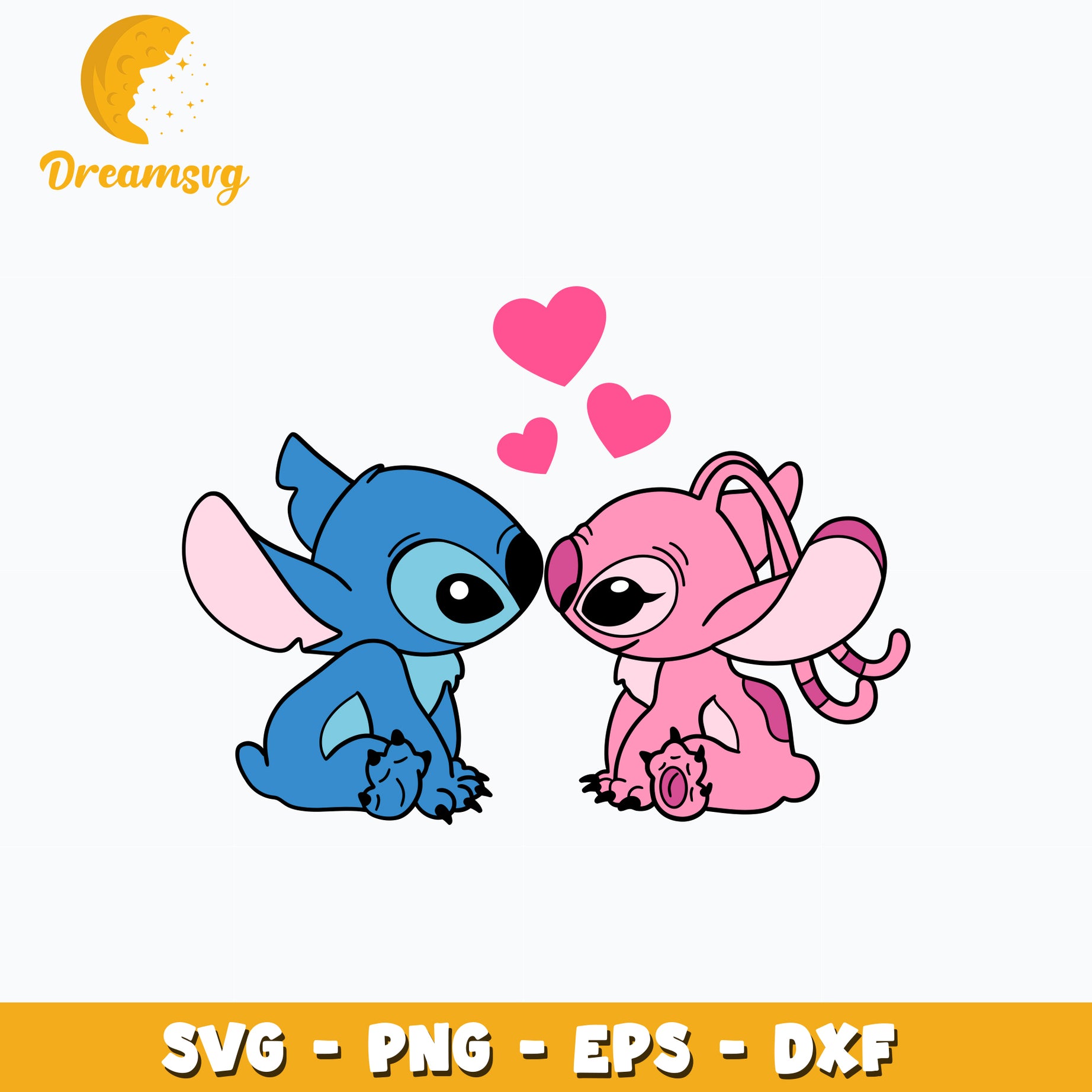Stitch and Angel valentine Svg
