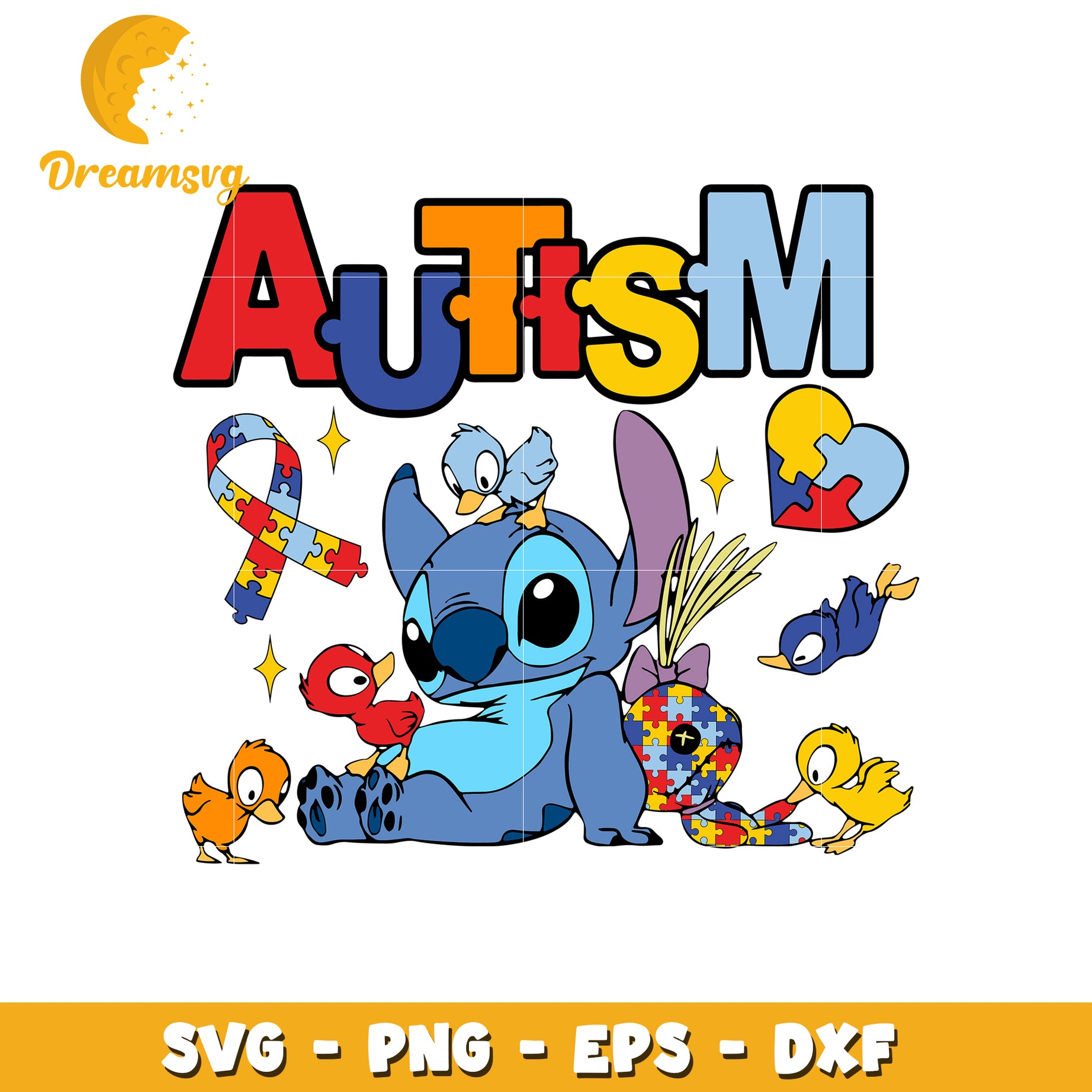 Stitch and lilo autism svg, autism awareness month svg, cartoon svg