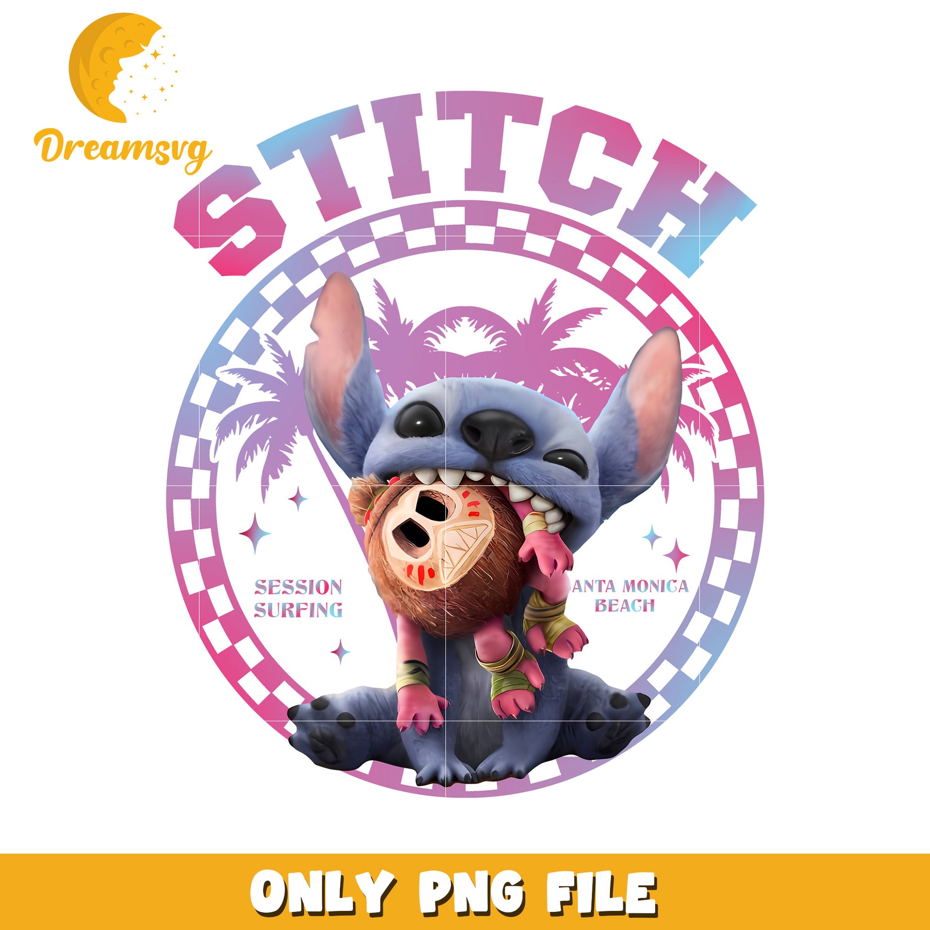 Stitch biting the coconut png, disney stitch png, lilo and stitch png