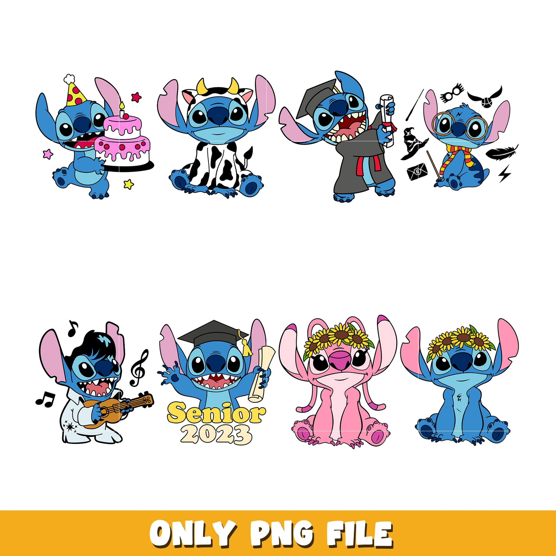 Stitch Halloween bundle png, Disney cartoon png, Digital download 