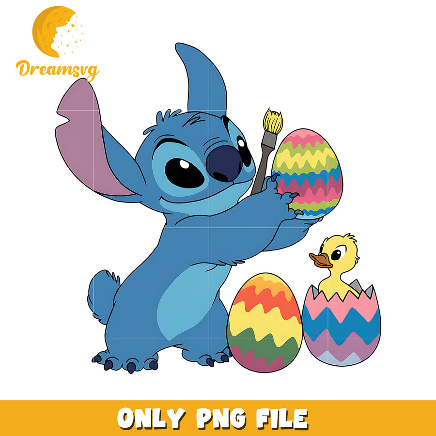Stitch character eggs design png, easter day png, stitch png