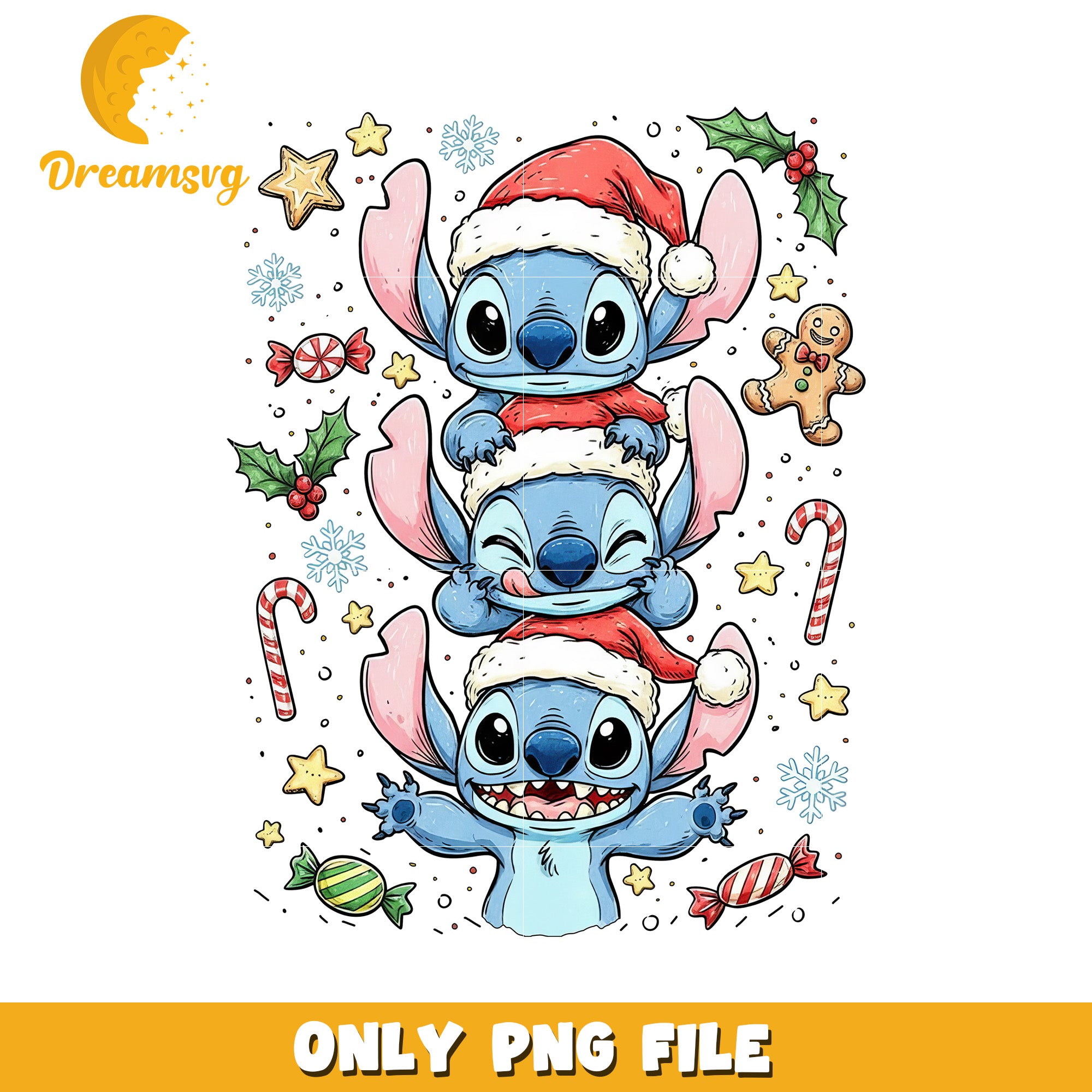 Stitch christmas design png, festive disney png, winter wonderland png