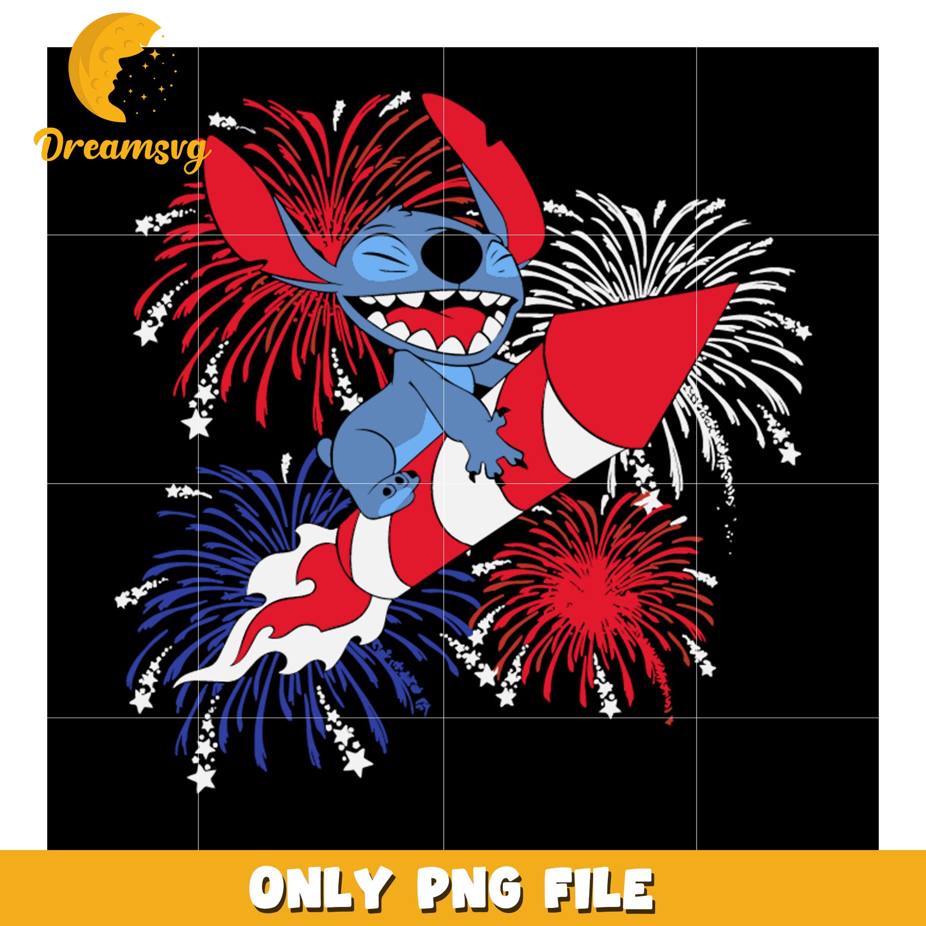 Stitch fire cracker png, 4th of july disney png, fireworks png
