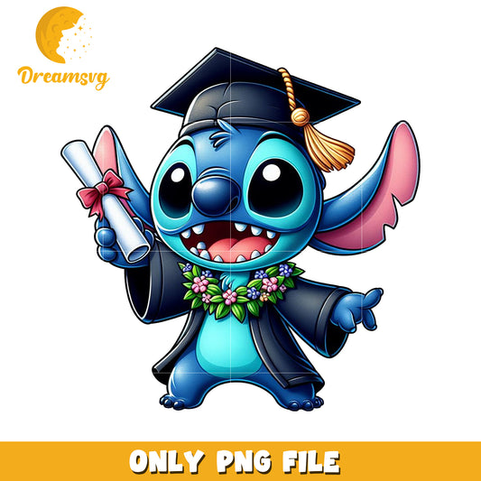 Stitch graduation illustration png, lilo and stitch the movie png, disney character png