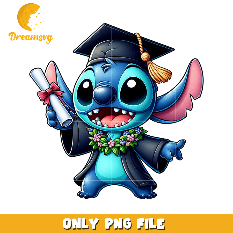 Stitch graduation illustration png, lilo and stitch the movie png, disney character png
