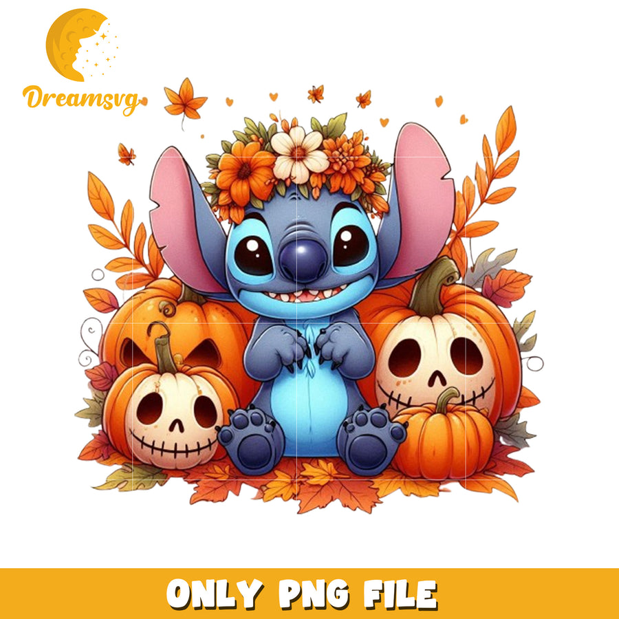 Stitch halloween pumpkin png, halloween holiday png, halloween memes png