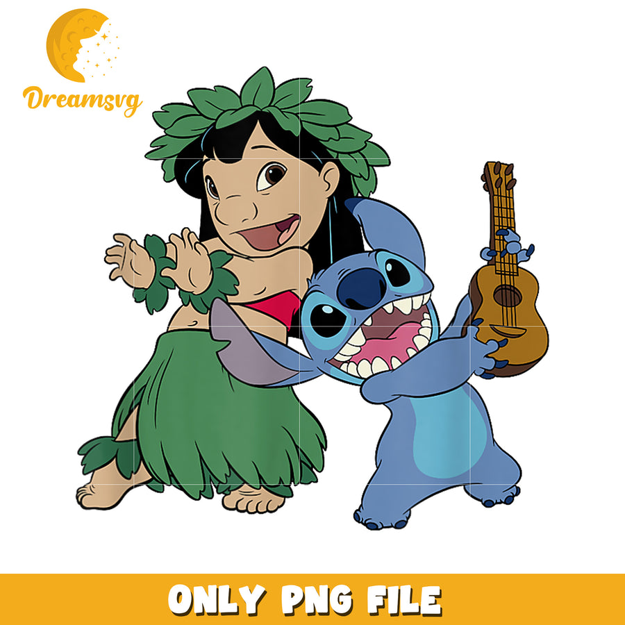 Stitch hawaiian tropical hula lessons png, tropical stitch png, hula lessons png