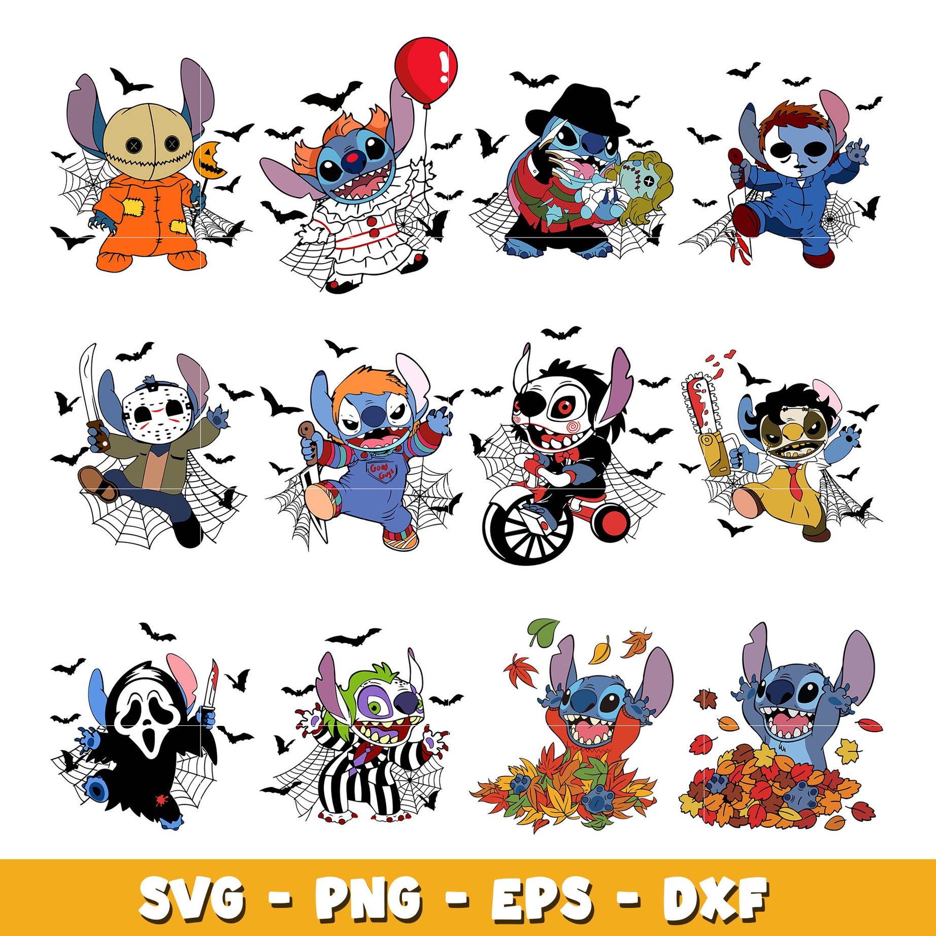 Disney Stitch Halloween bundle svg, Disney svg, Digital download  