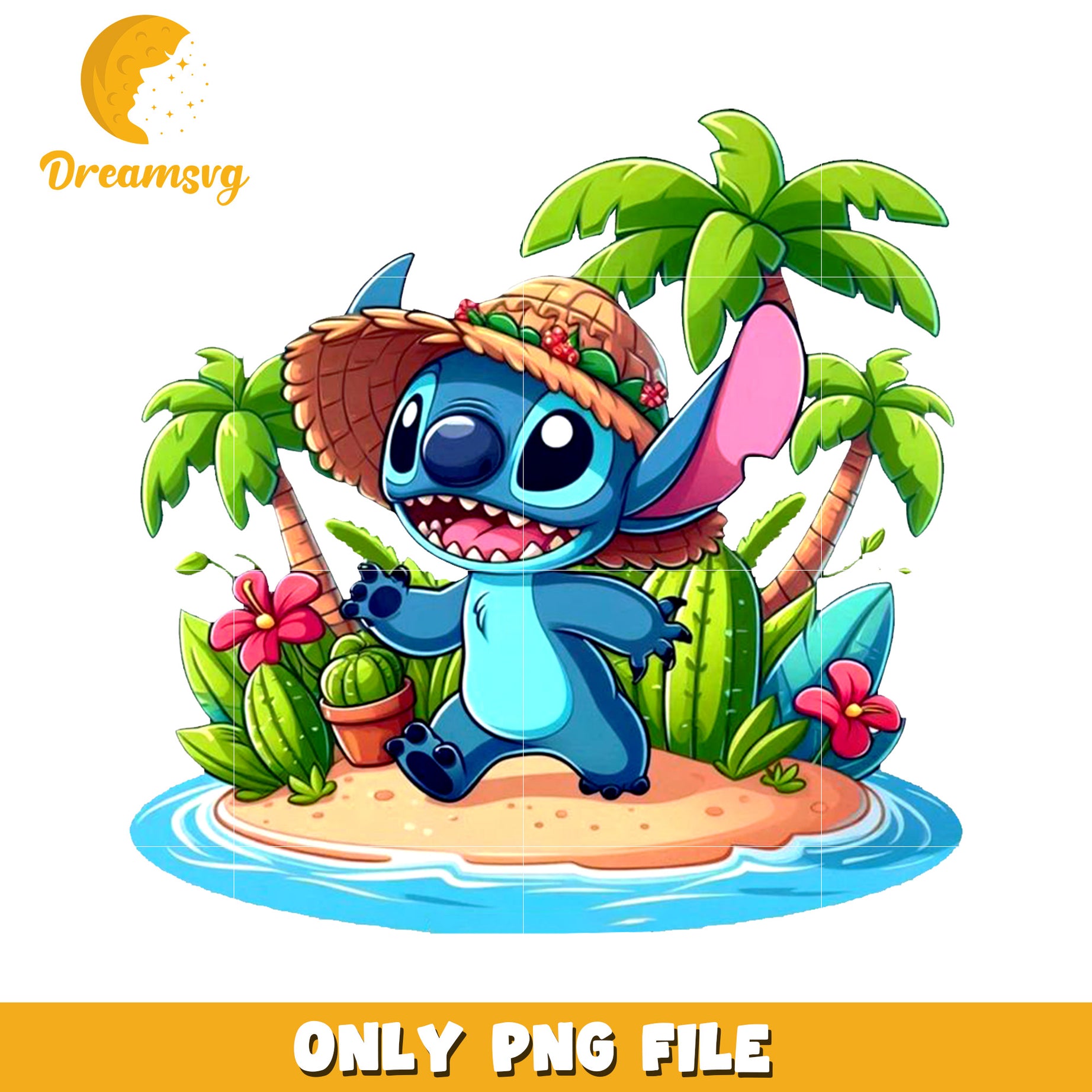 Stitch in th island png, cute stitch png, lilo and stitch cartoon png