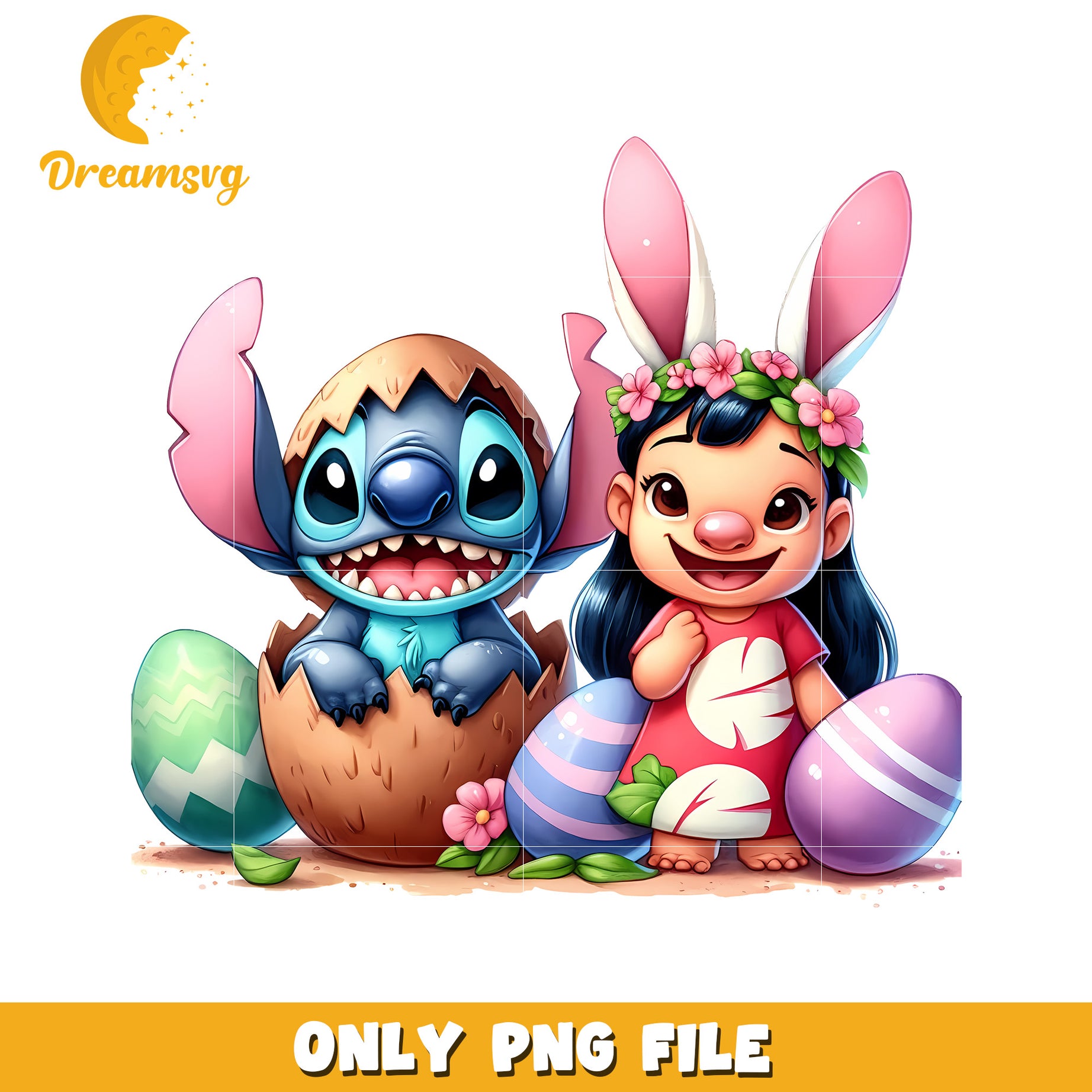 Stitch lilo easter eggs costume png, easter day bunny png