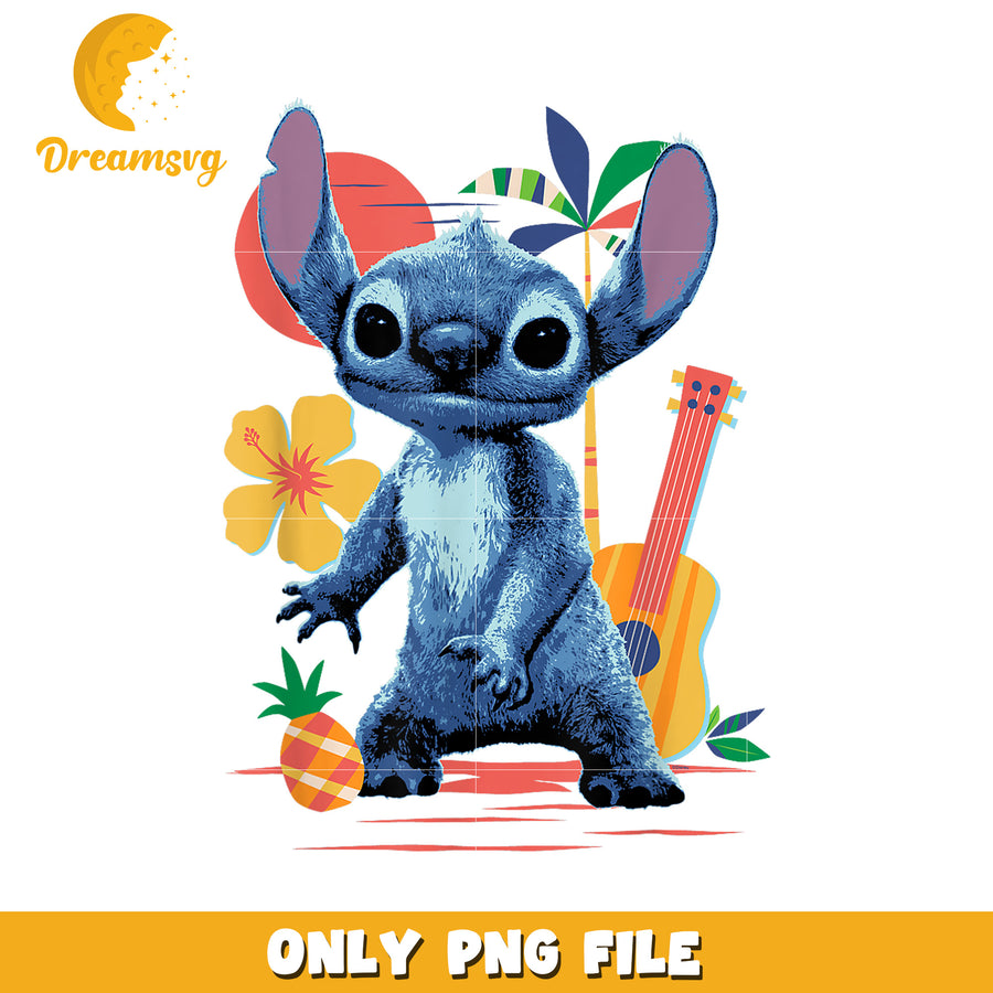 Stitch live action movie musical beach fun png, lilo and stitch png