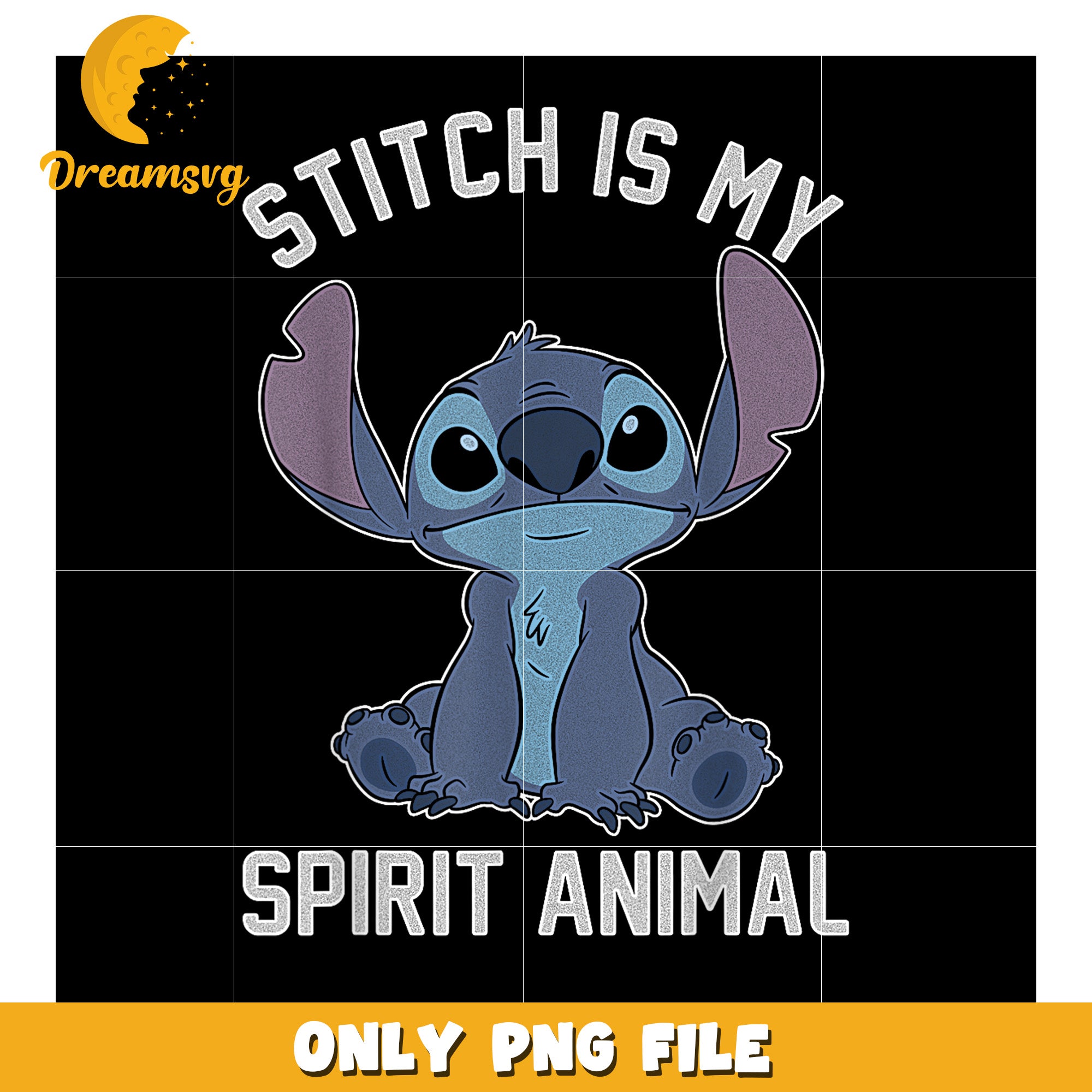Stitch my spirit animal portrait png, lilo and stitch png, disney character png
