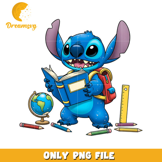 Stitch reading png, lilo and stitch cartoon png, funny stitch png