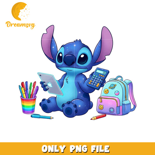 Stitch study design png, lilo and stitch cartoon png, funny stitch png