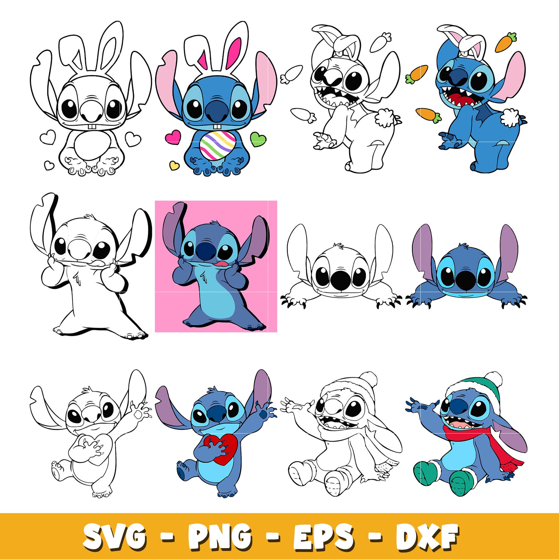 Character Stitch Embroidery cartoon  bundle svg, Disney svg, Digital download  