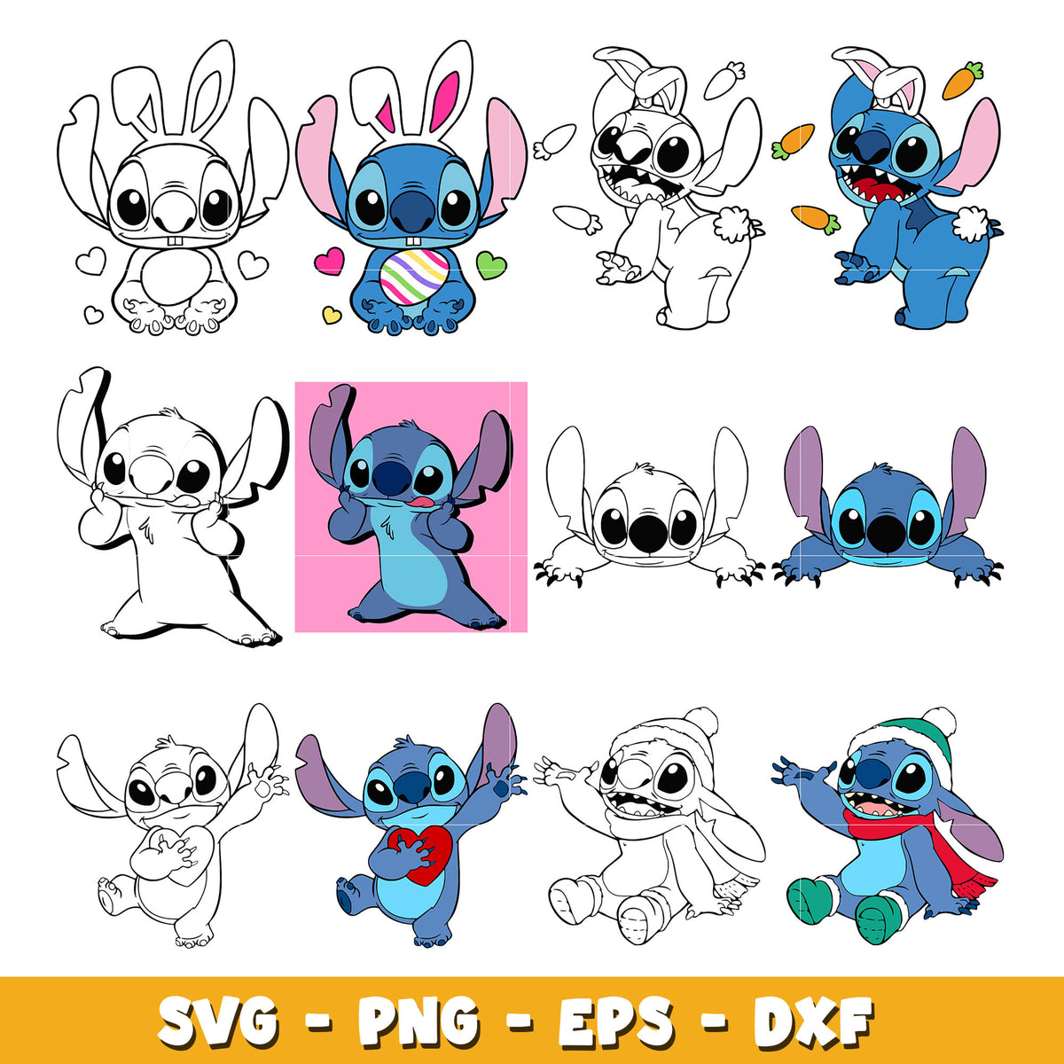 Characters Stitched Together Character Stitch Embroidery cartoon bundle svg, Disney svg, Digital do ...