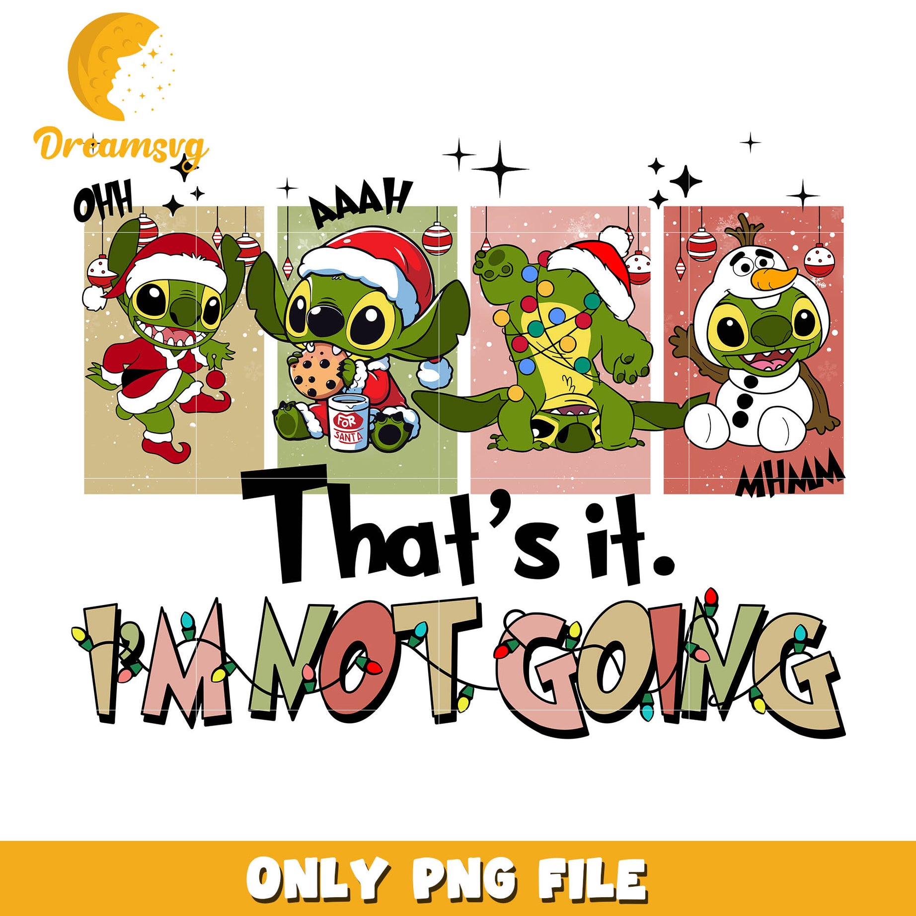 Stitch that's not going christmas png, stitch christmas​ png
