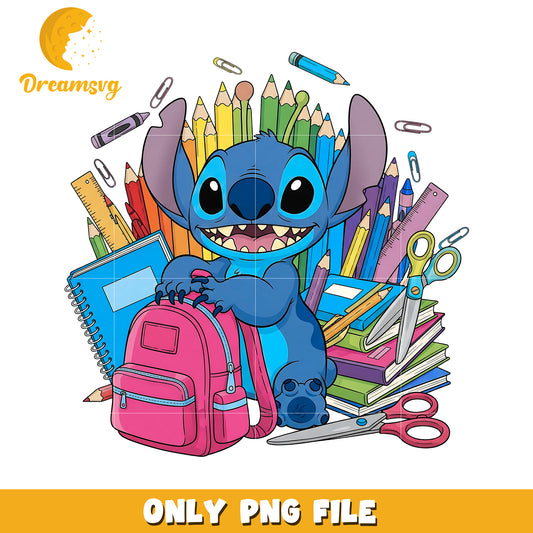 Stitch with backpack png, disney stitch png, lilo and stitch png