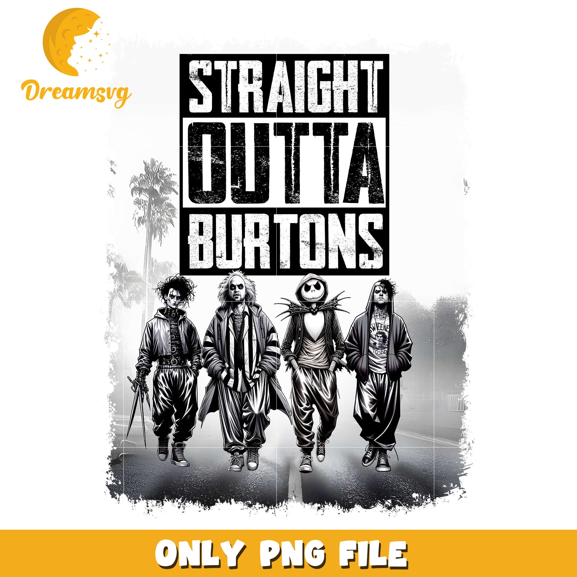 Straight outta burtons png, halloween decor​ png, halloween background​​ png