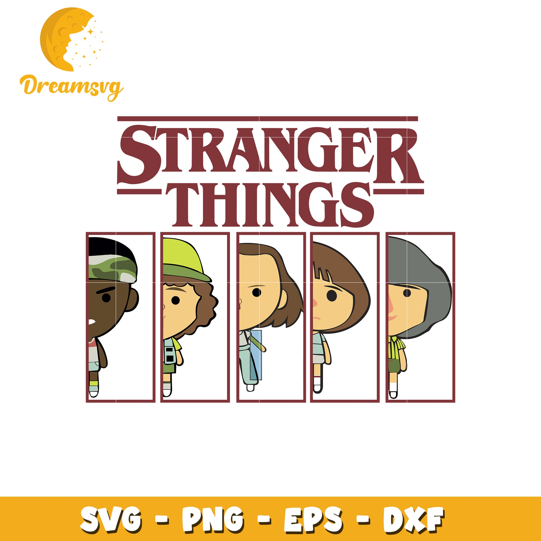 Stranger things characters svg, font design svg, stranger svg