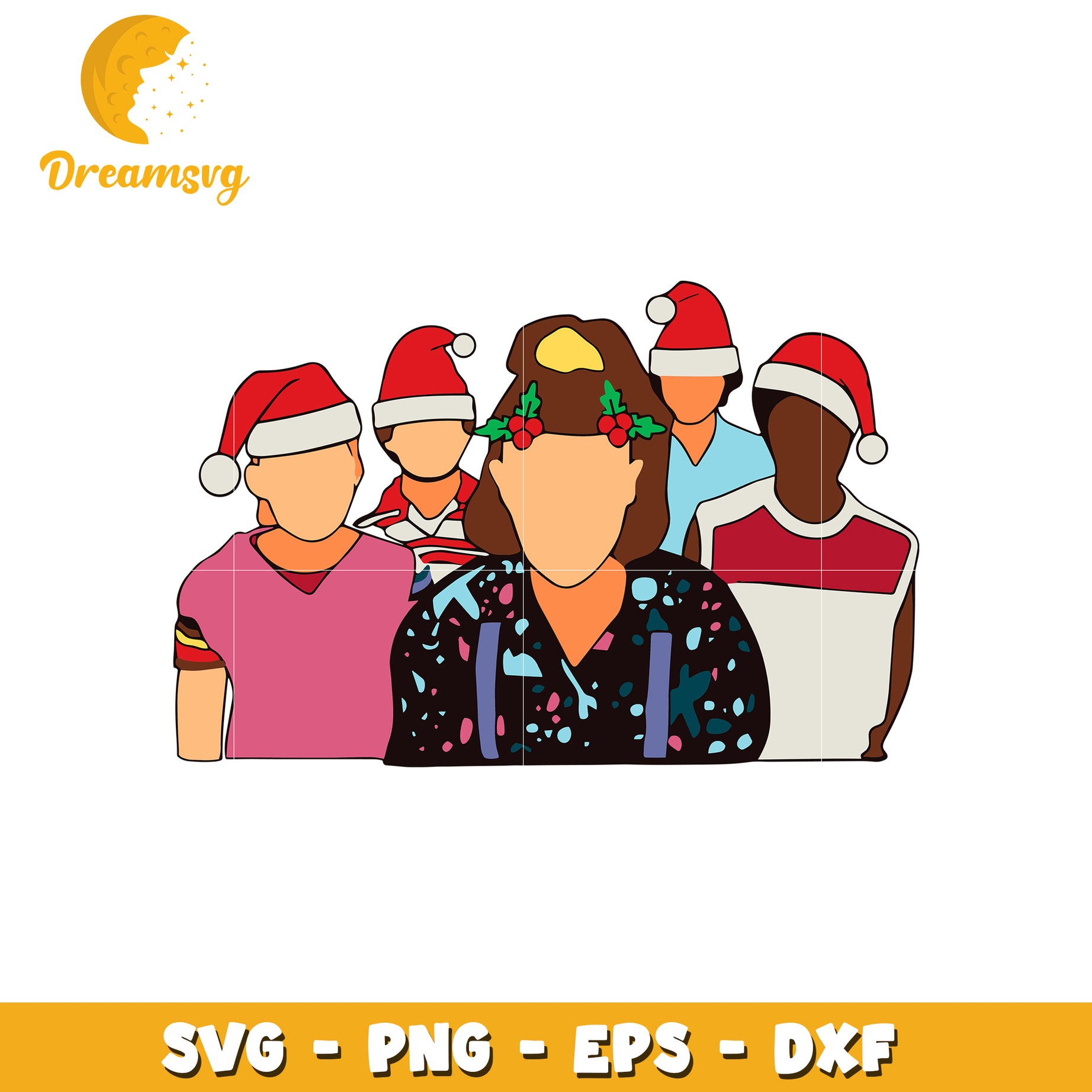 Stranger things santa hat christmas svg, stranger things svg