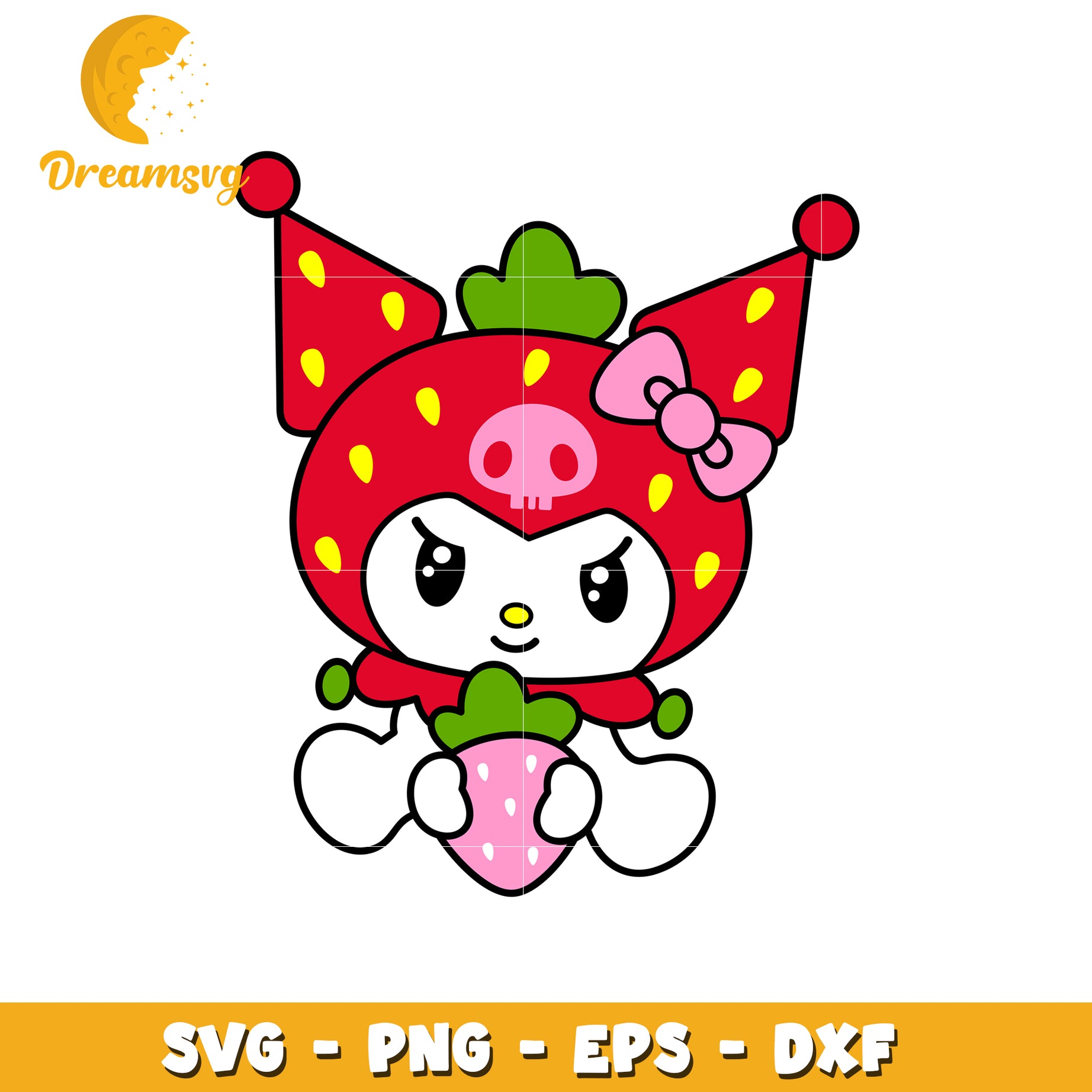 Strawberry Kuromi SVG PNG EPS DXF