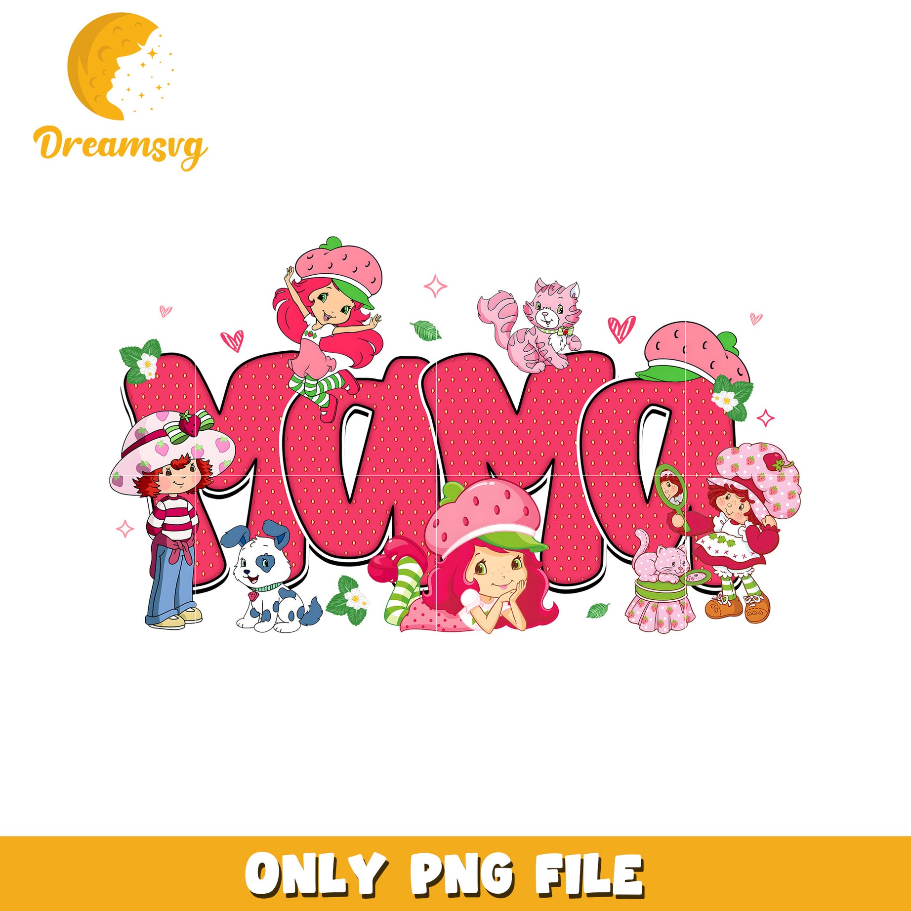 Strawberry Mama PNG, Cute Cartoon, Printable Image