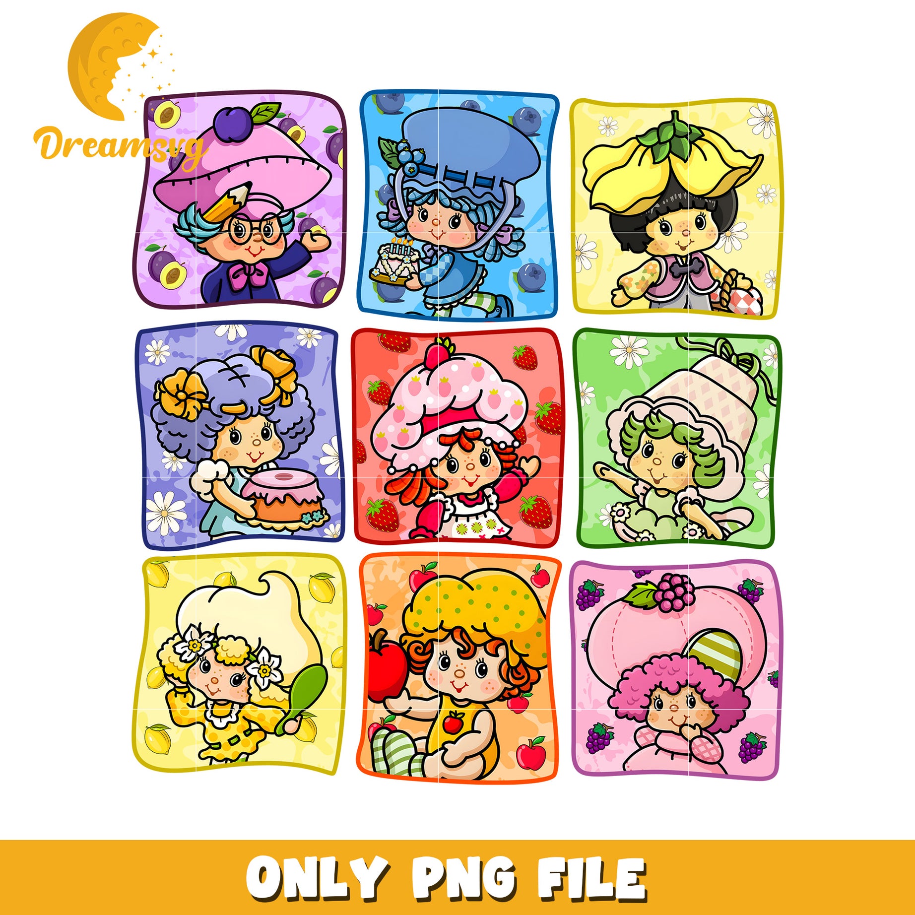 Strawberry Shortcake PNG, Cute Berry Girls Clipart