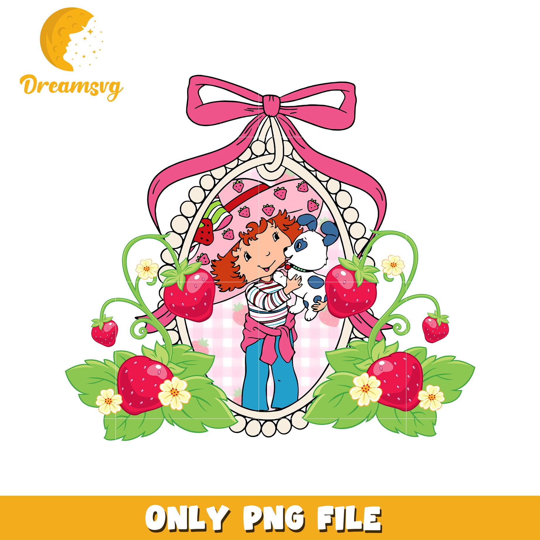 Strawberry Shortcake PNG, Cute Dog, Clipart