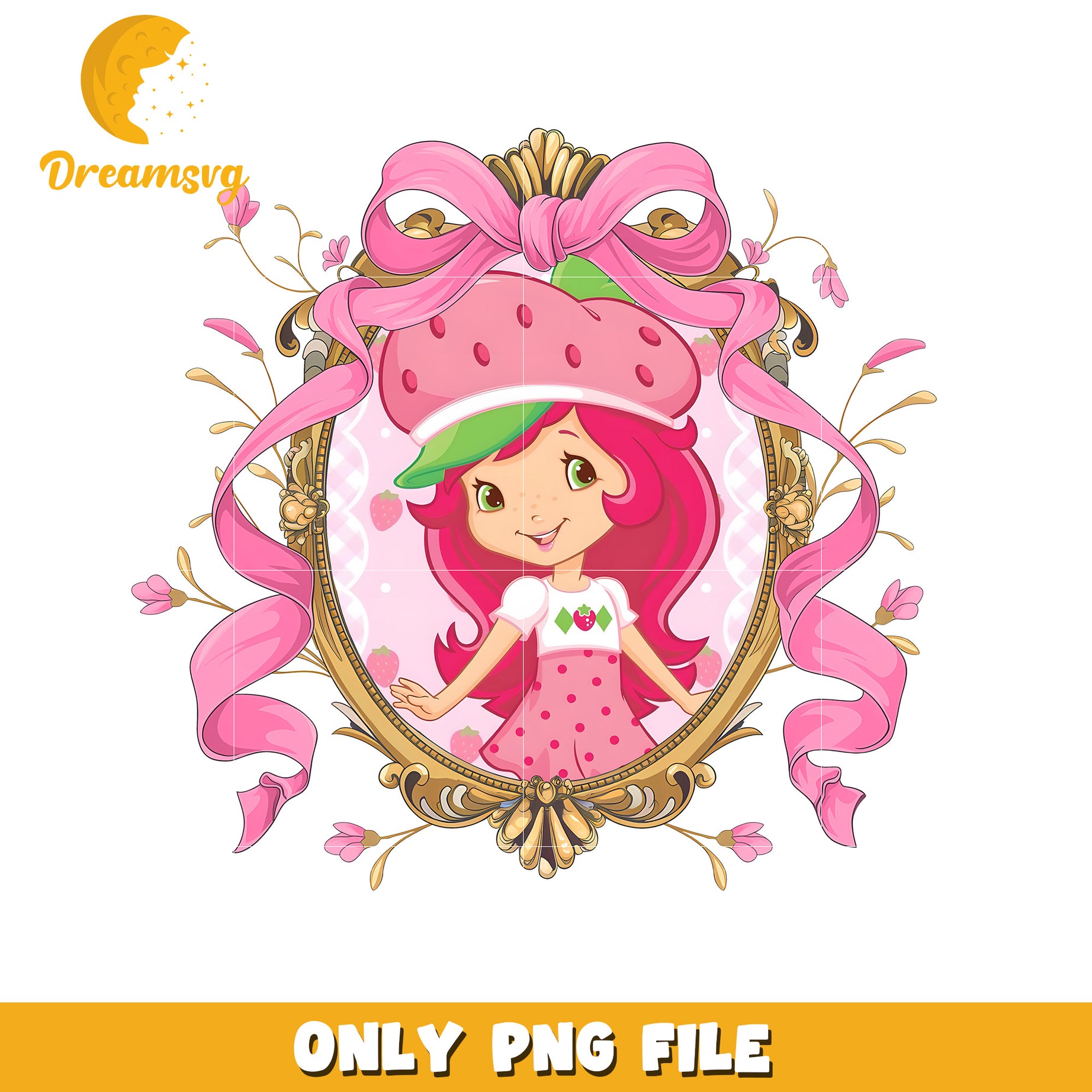 Strawberry Shortcake PNG, Cute Girl, Printable, Digital Download