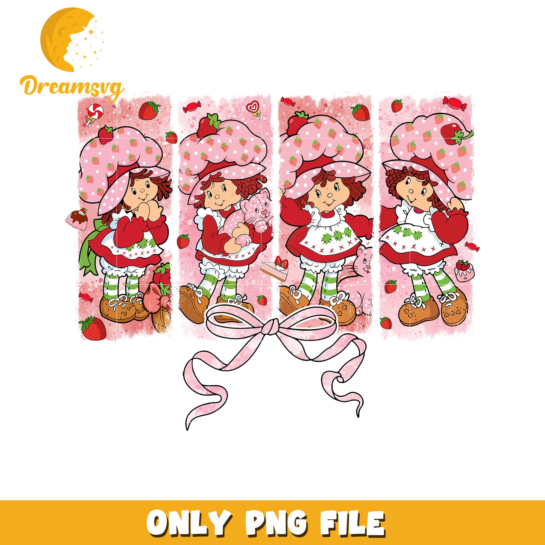 Strawberry Shortcake PNG, Cute Sublimation Design