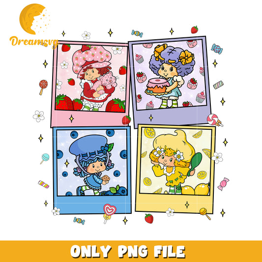 Strawberry Shortcake PNG, Retro Clipart, Digital Download
